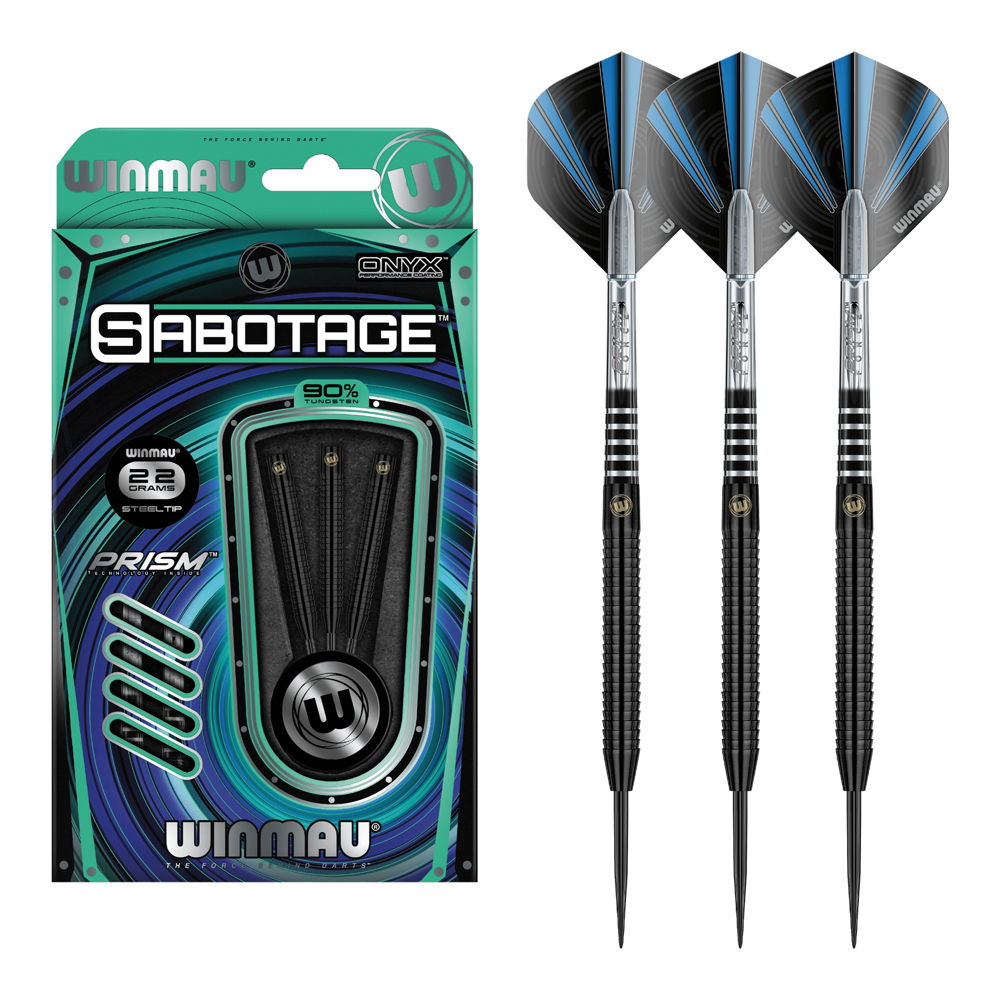 Sabotage Black - 90% Tungsten Steel Tip Darts