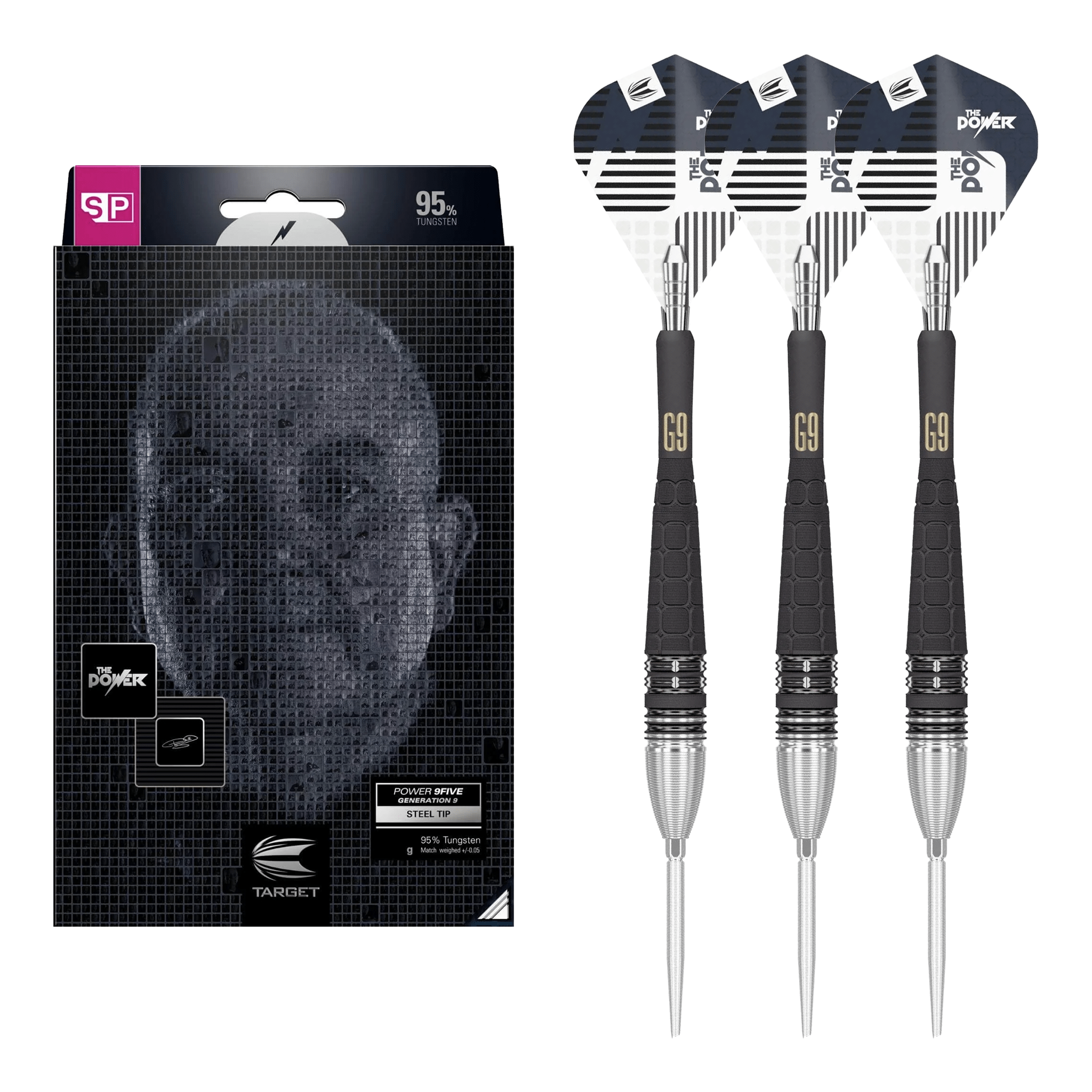 Phil Taylor Power 9Five Gen 9 Swiss Point - 95% Tungsten Steel Tip Darts
