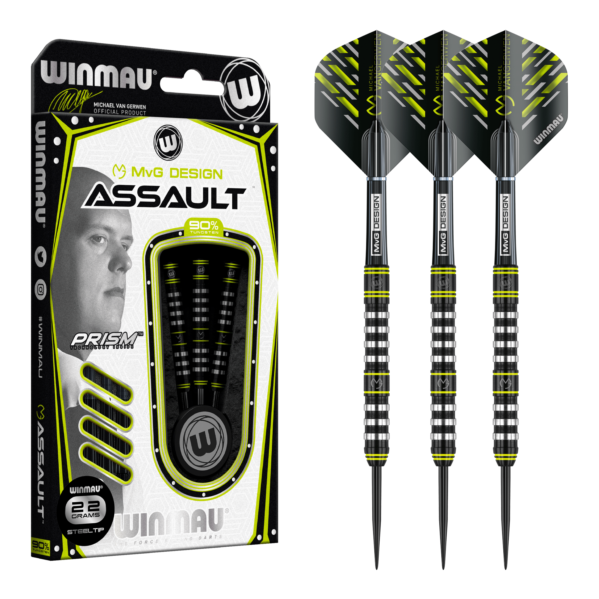 MVG Assault - 90% Tungsten Steel Tip Darts
