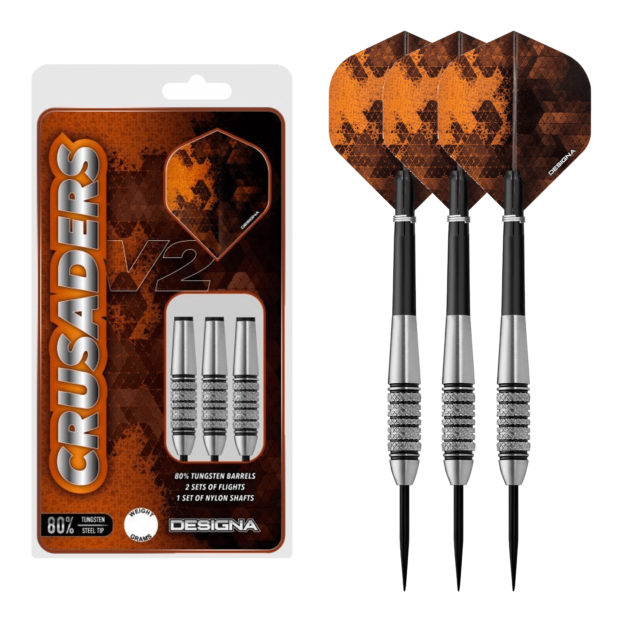 Crusader V2 M4 - 80% Tungsten Steel Tip Darts