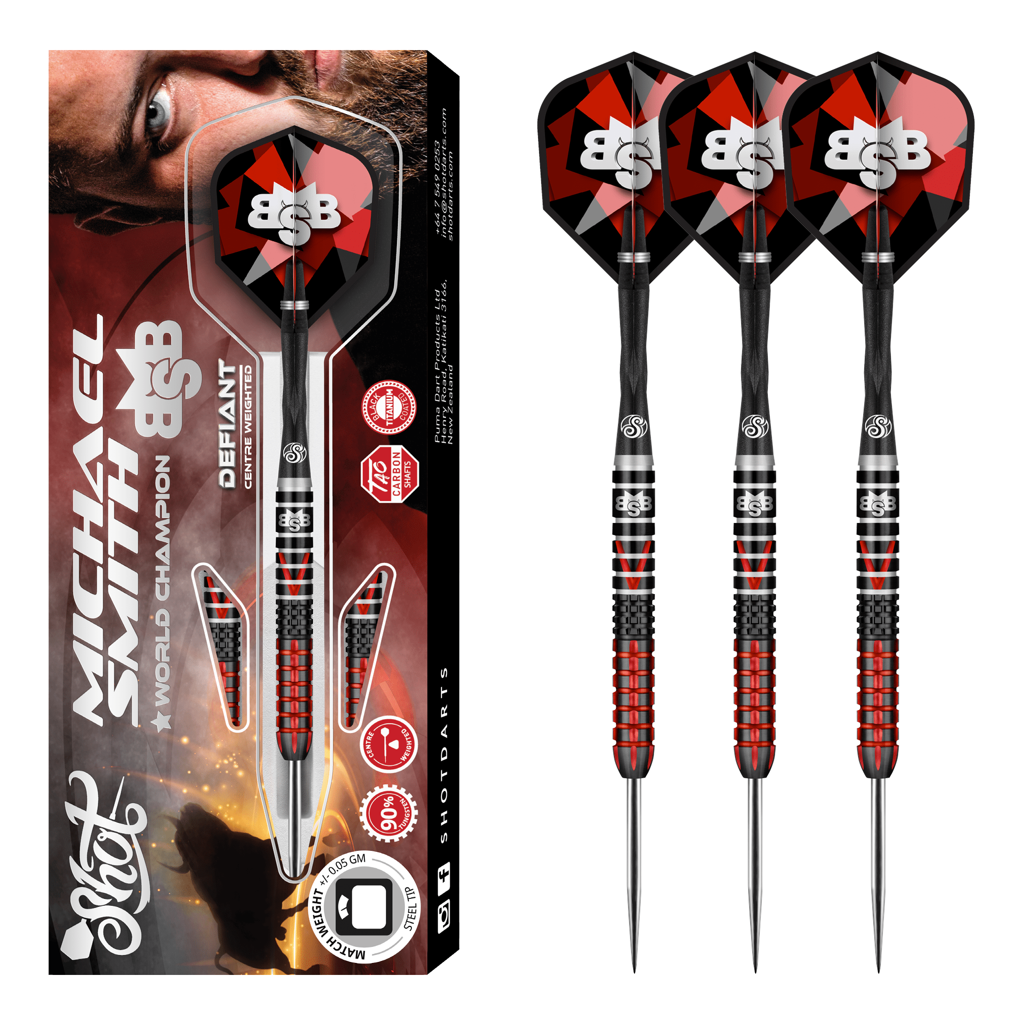 Michael Smith Defiant - 90% Tungsten Steel Tip Darts