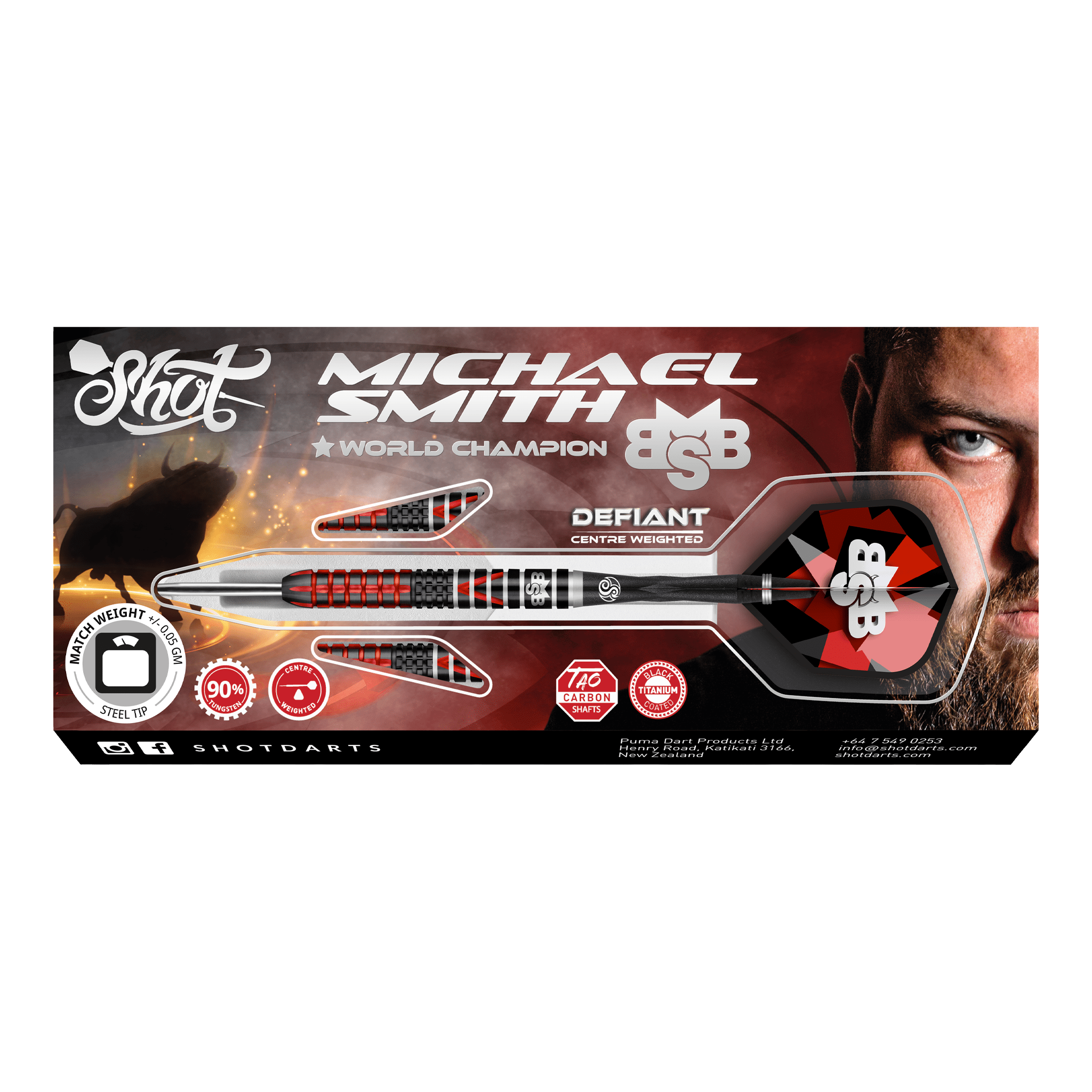 Michael Smith Defiant - 90% Tungsten Steel Tip Darts