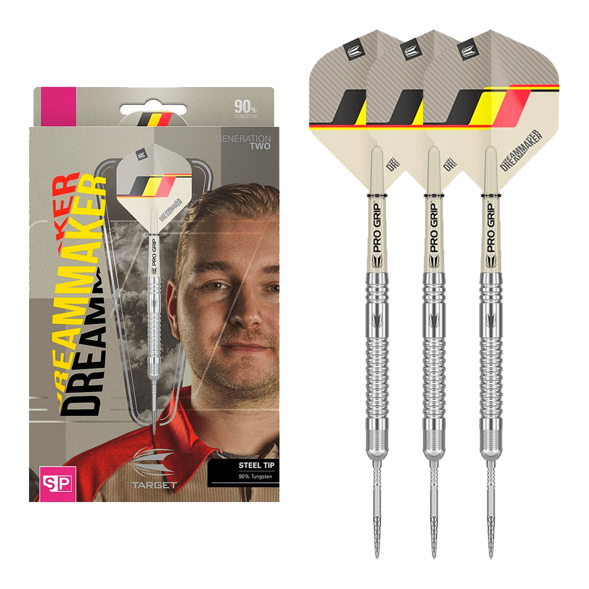 Dimitri Van Den Bergh Gen 2 - 90% Tungsten Steel Tip Darts
