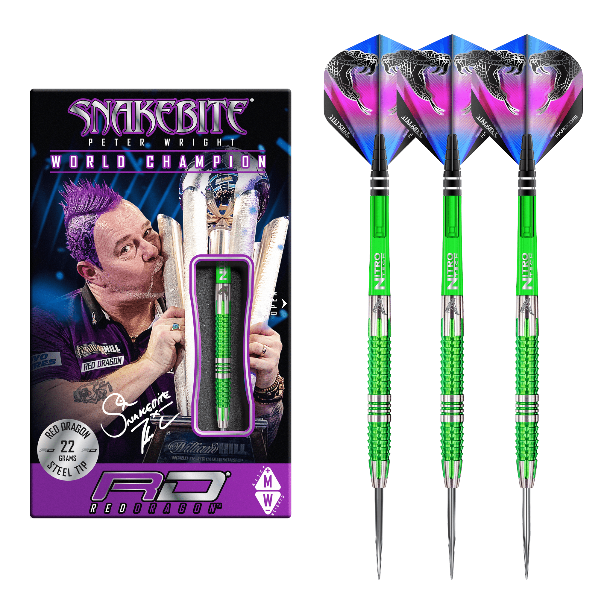 Peter Wright Mamba 2 - 90% Tungsten Steel Tip Darts