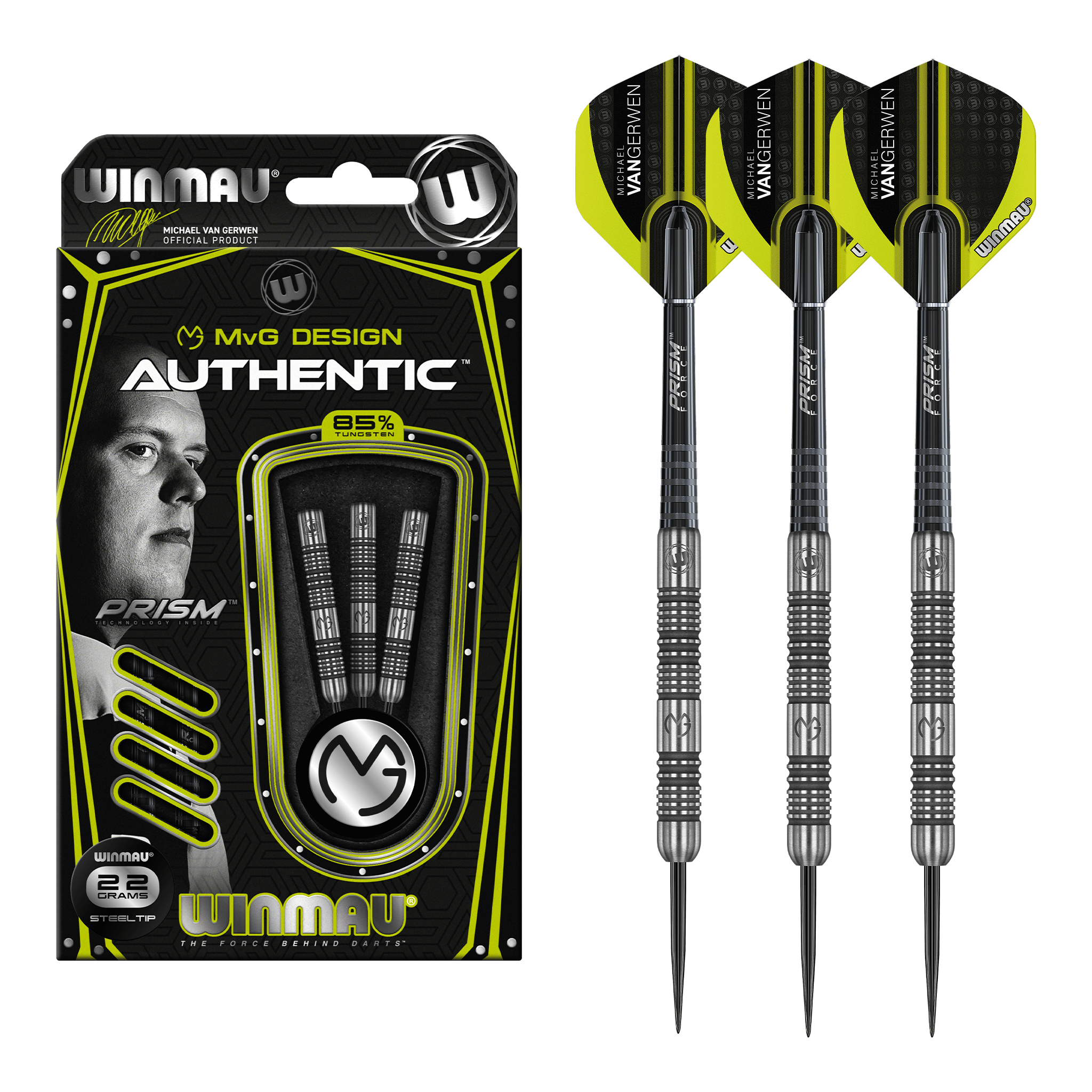 MVG Authentic - 85% Tungsten Steel Tip Darts
