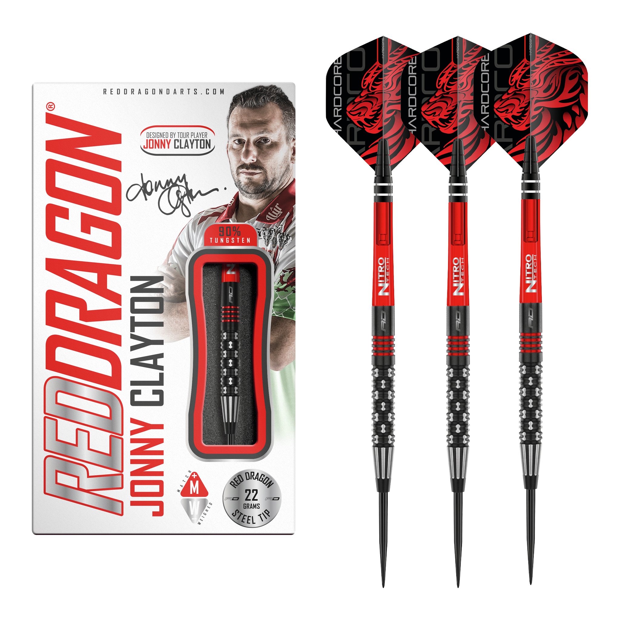 Jonny Clayton Premier League Special Edition - 90% Tungsten Steel Tip Darts