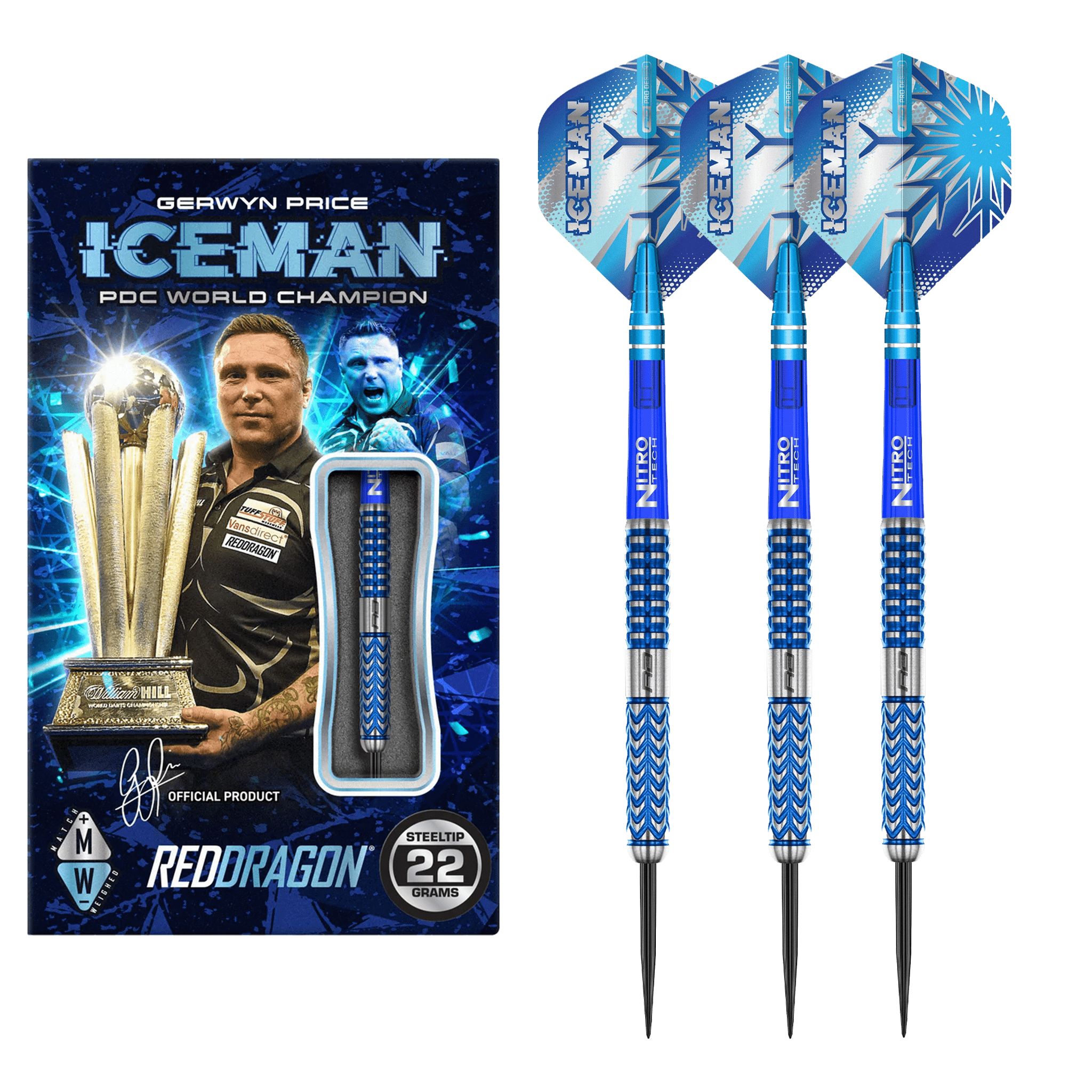 Gerwyn Price Glacier - 90% Tungsten Steel Tip Darts