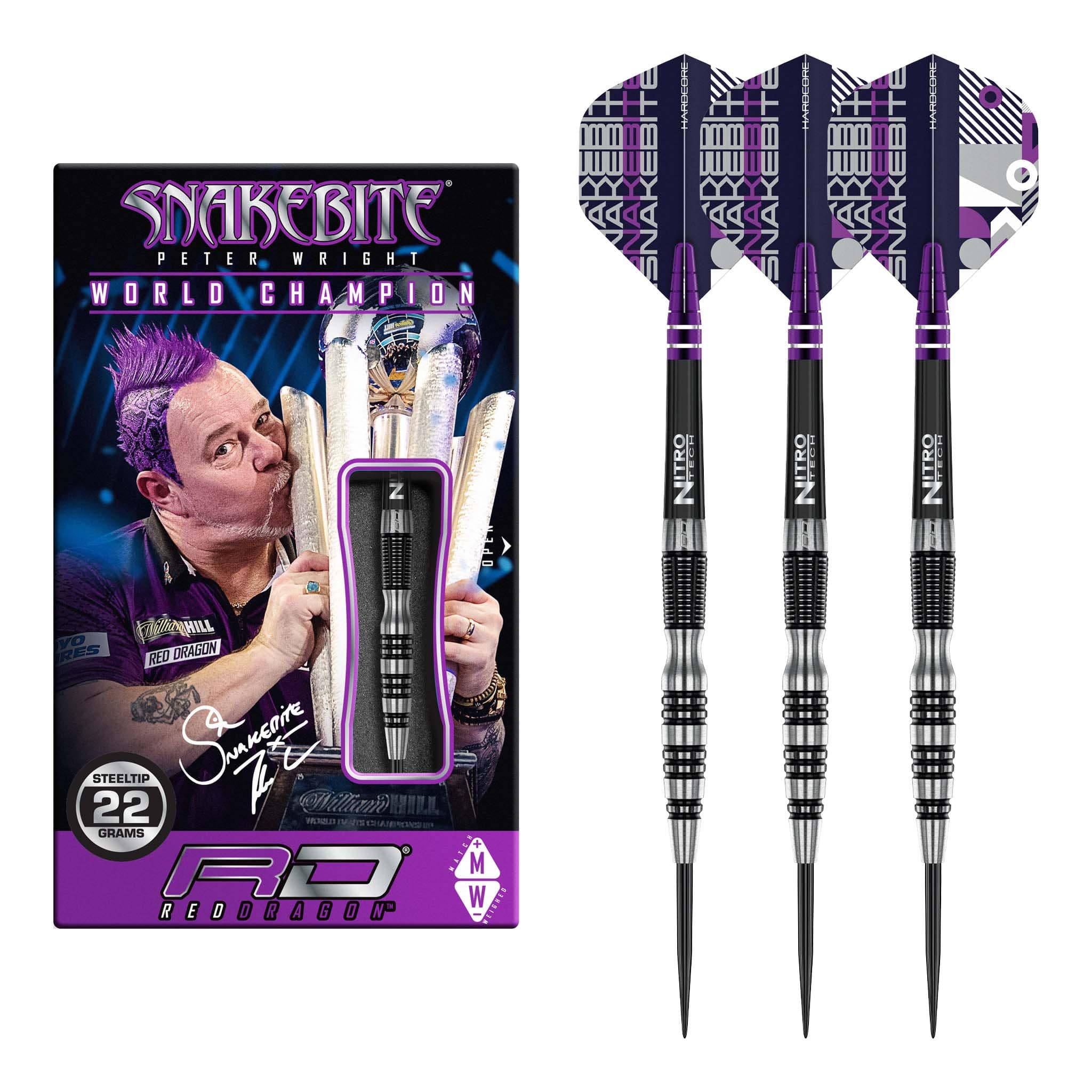 Peter Wright Black Racer - 90% Tungsten Steel Tip Darts