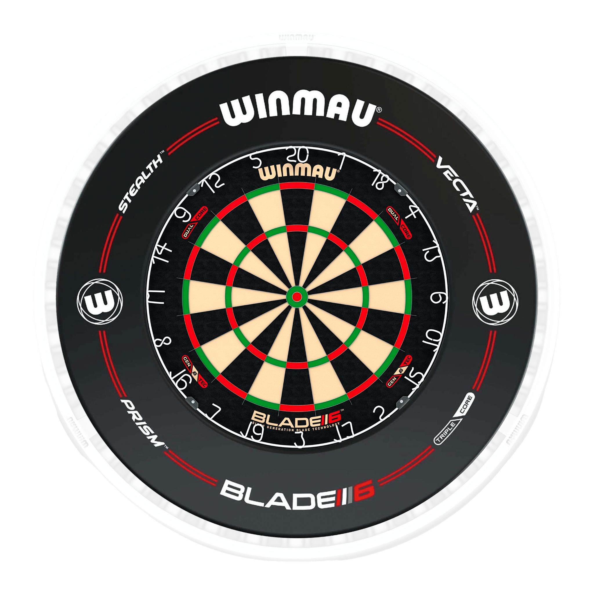 Blade 6 Dartboard, Surround & Ice White Plasma Light Bundle