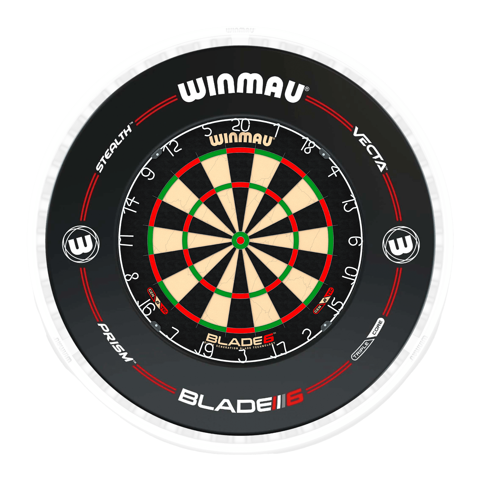 Blade 6 Dartboard, Surround & Ice White Plasma Light Bundle
