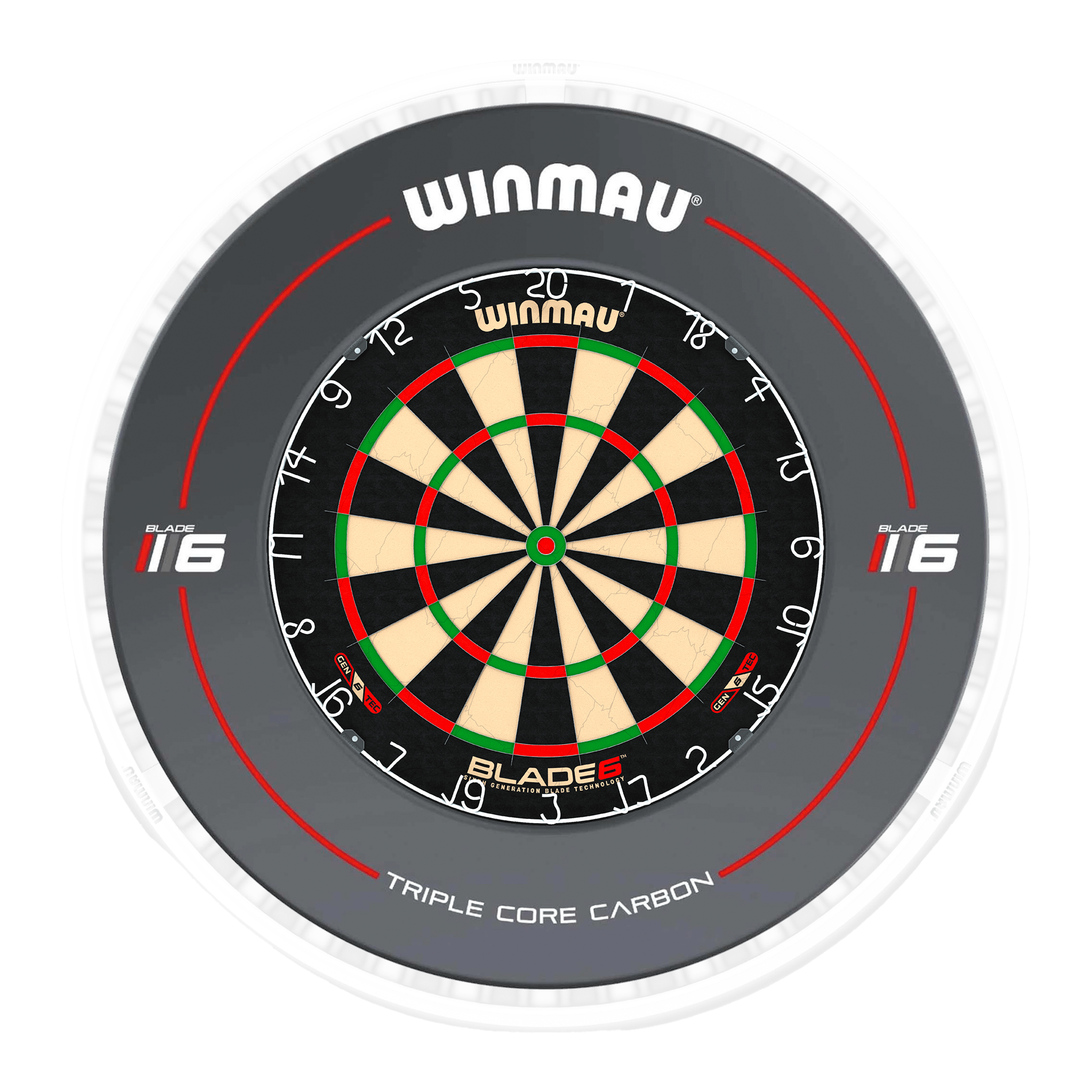 Blade 6 Dartboard, Surround & Ice White Plasma Light Bundle