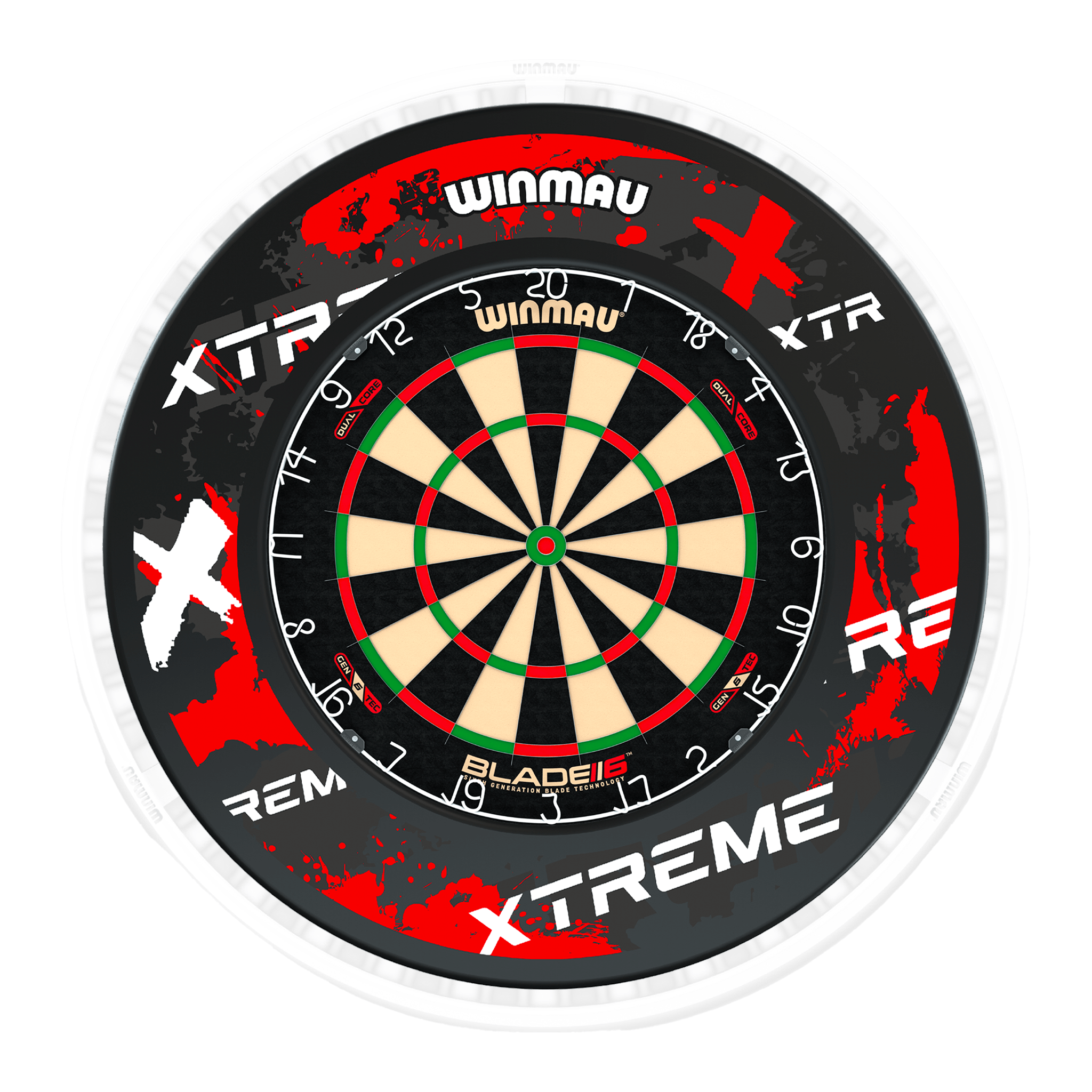 Blade 6 Dartboard, Surround & Ice White Plasma Light Bundle