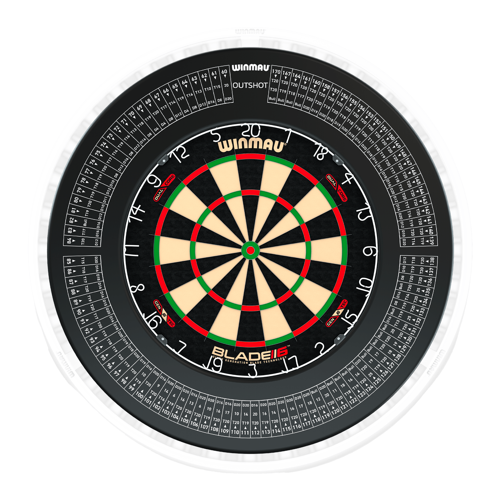 Blade 6 Dartboard, Surround & Ice White Plasma Light Bundle