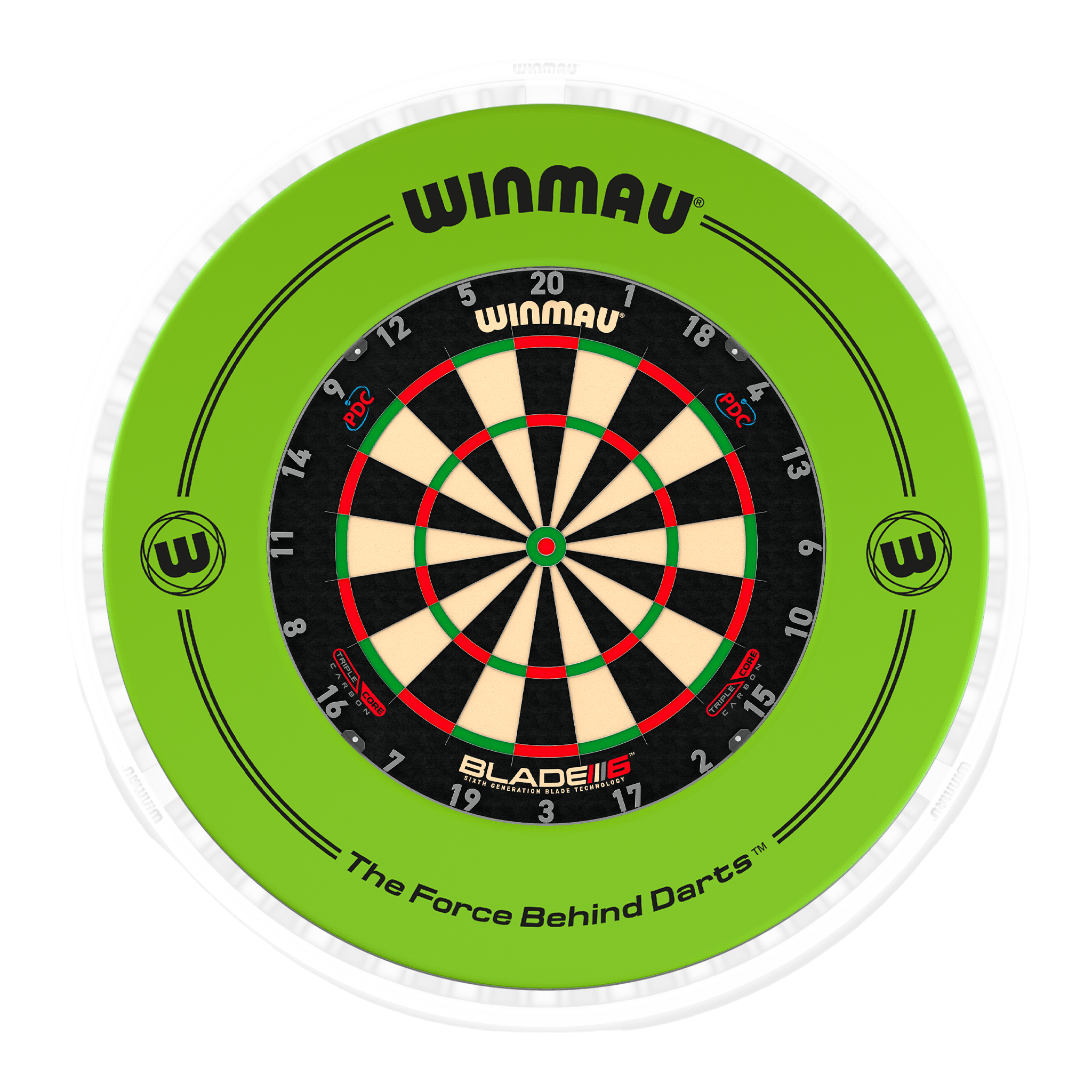Blade 6 Dartboard, Surround & Ice White Plasma Light Bundle