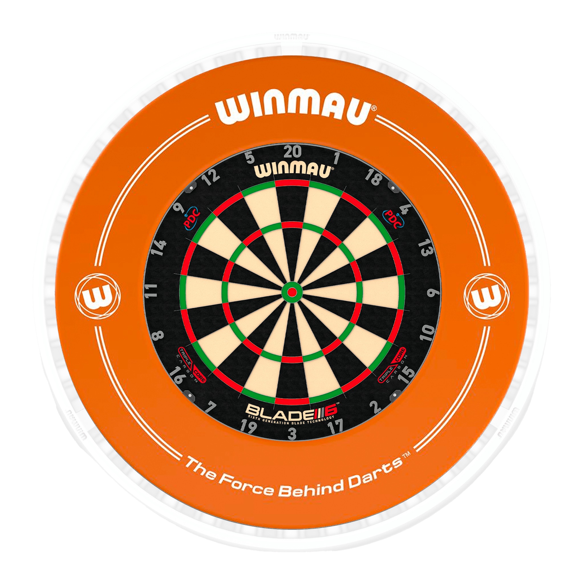 Blade 6 Dartboard, Surround & Ice White Plasma Light Bundle