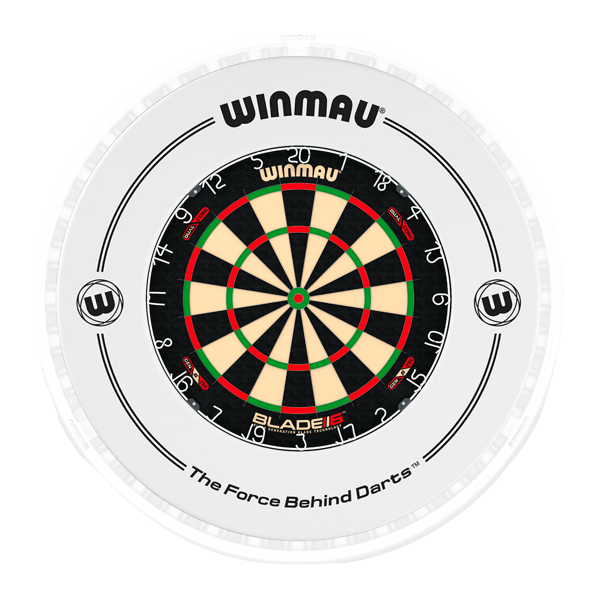 Blade 6 Dartboard, Surround & Ice White Plasma Light Bundle