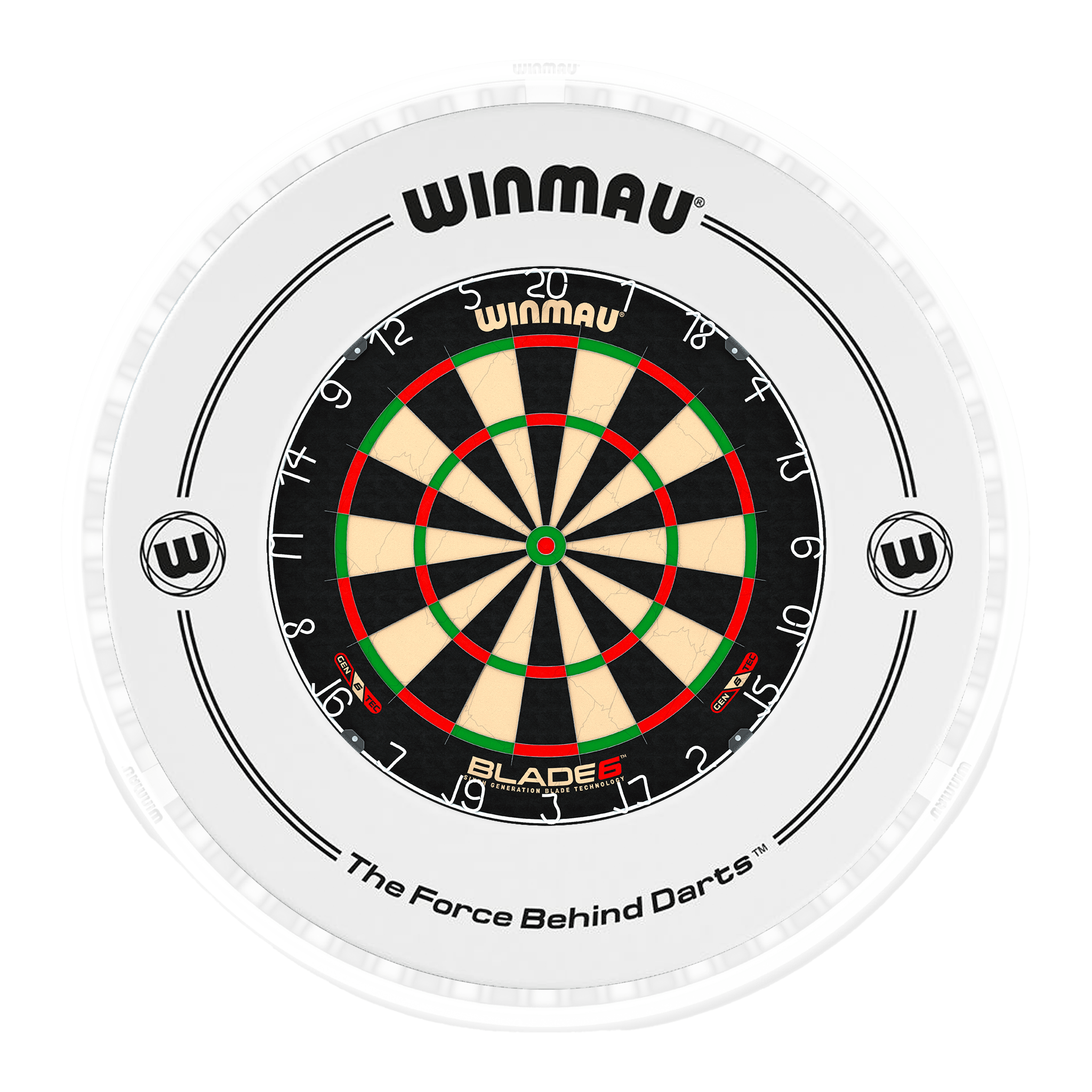 Blade 6 Dartboard, Surround & Ice White Plasma Light Bundle