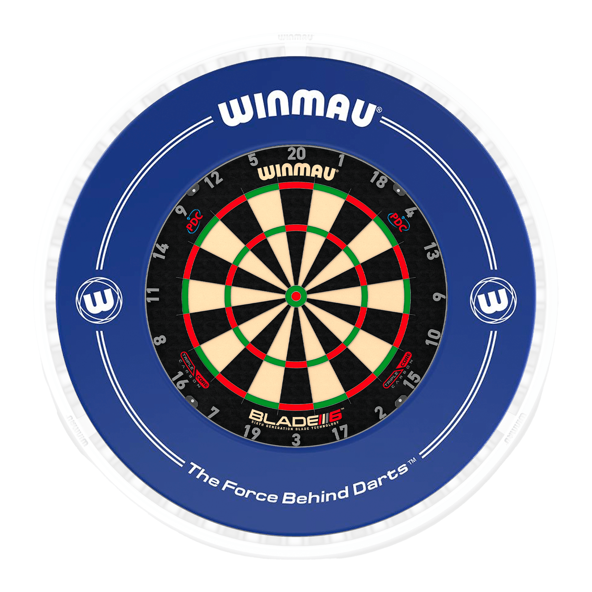 Blade 6 Dartboard, Surround & Ice White Plasma Light Bundle