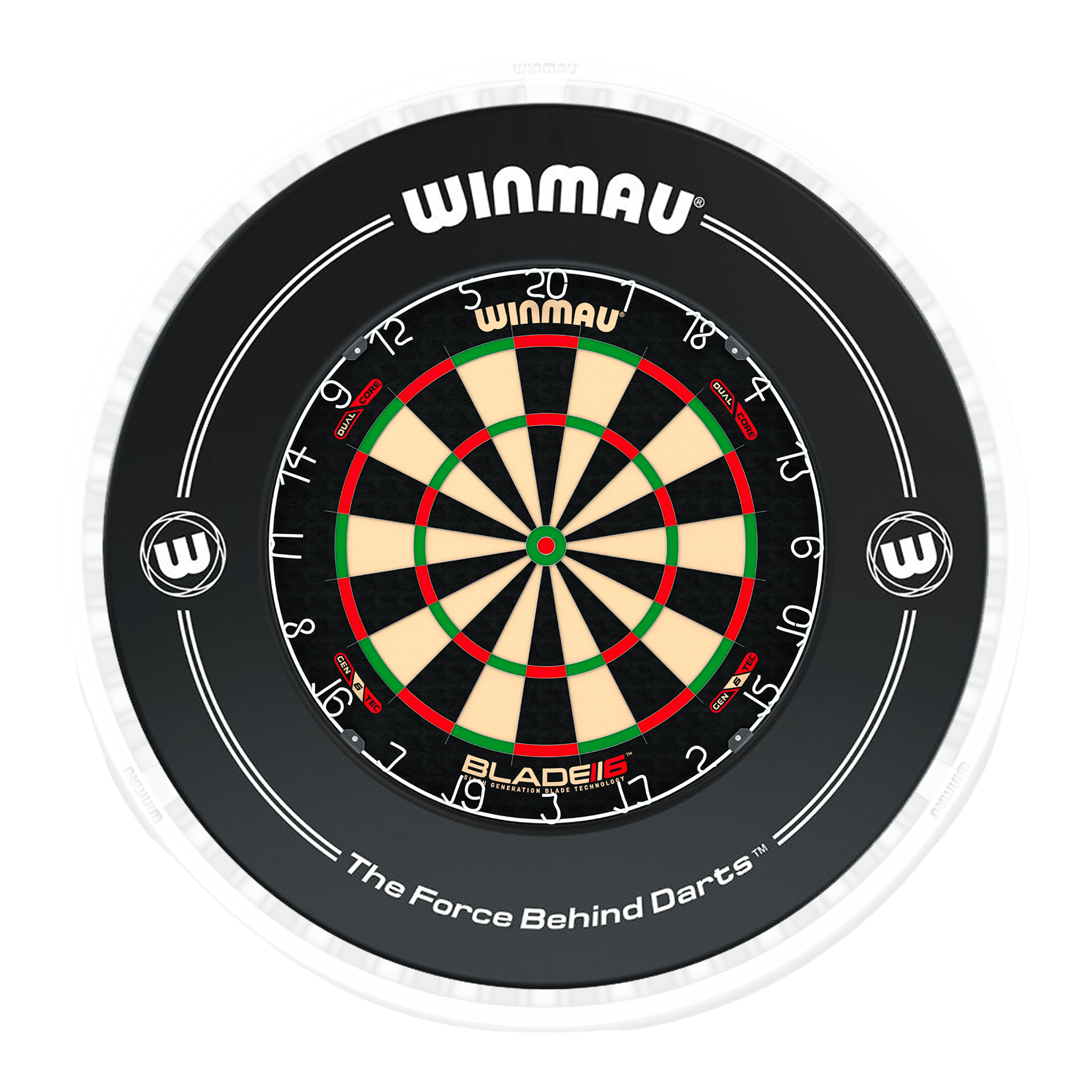 Blade 6 Dartboard, Surround & Ice White Plasma Light Bundle
