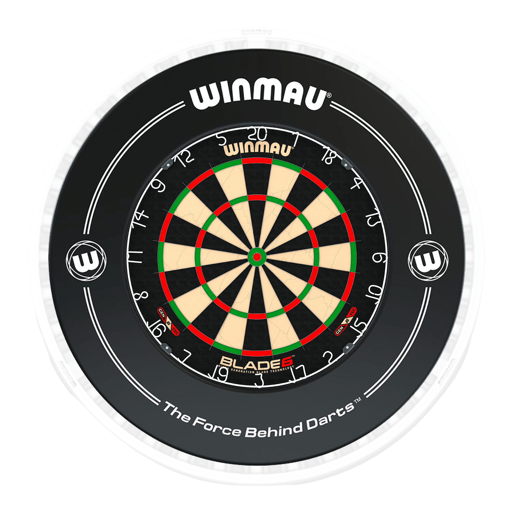 Blade 6 Dartboard, Surround & Ice White Plasma Light Bundle