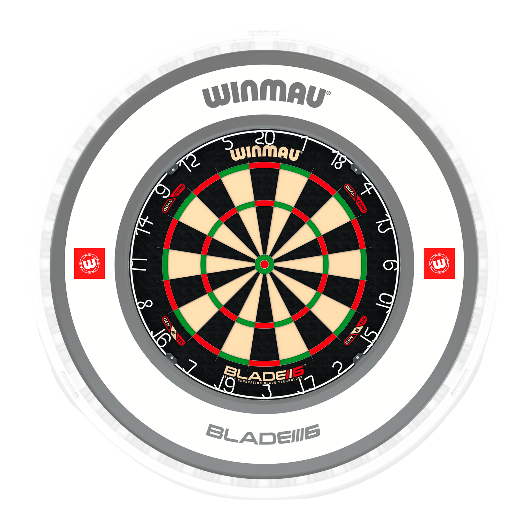 Blade 6 Dartboard, Surround & Ice White Plasma Light Bundle