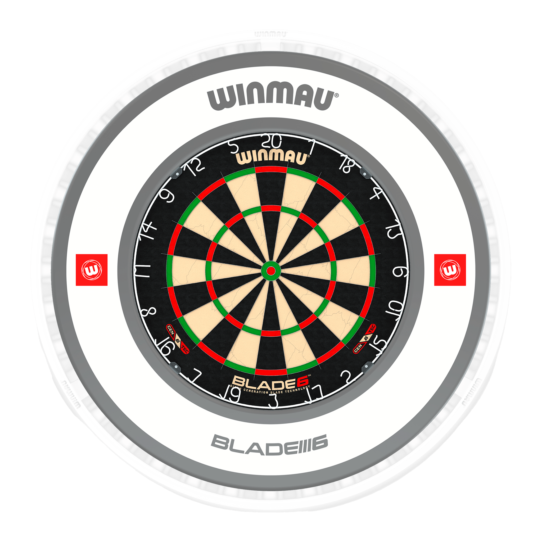 Blade 6 Dartboard, Surround & Ice White Plasma Light Bundle