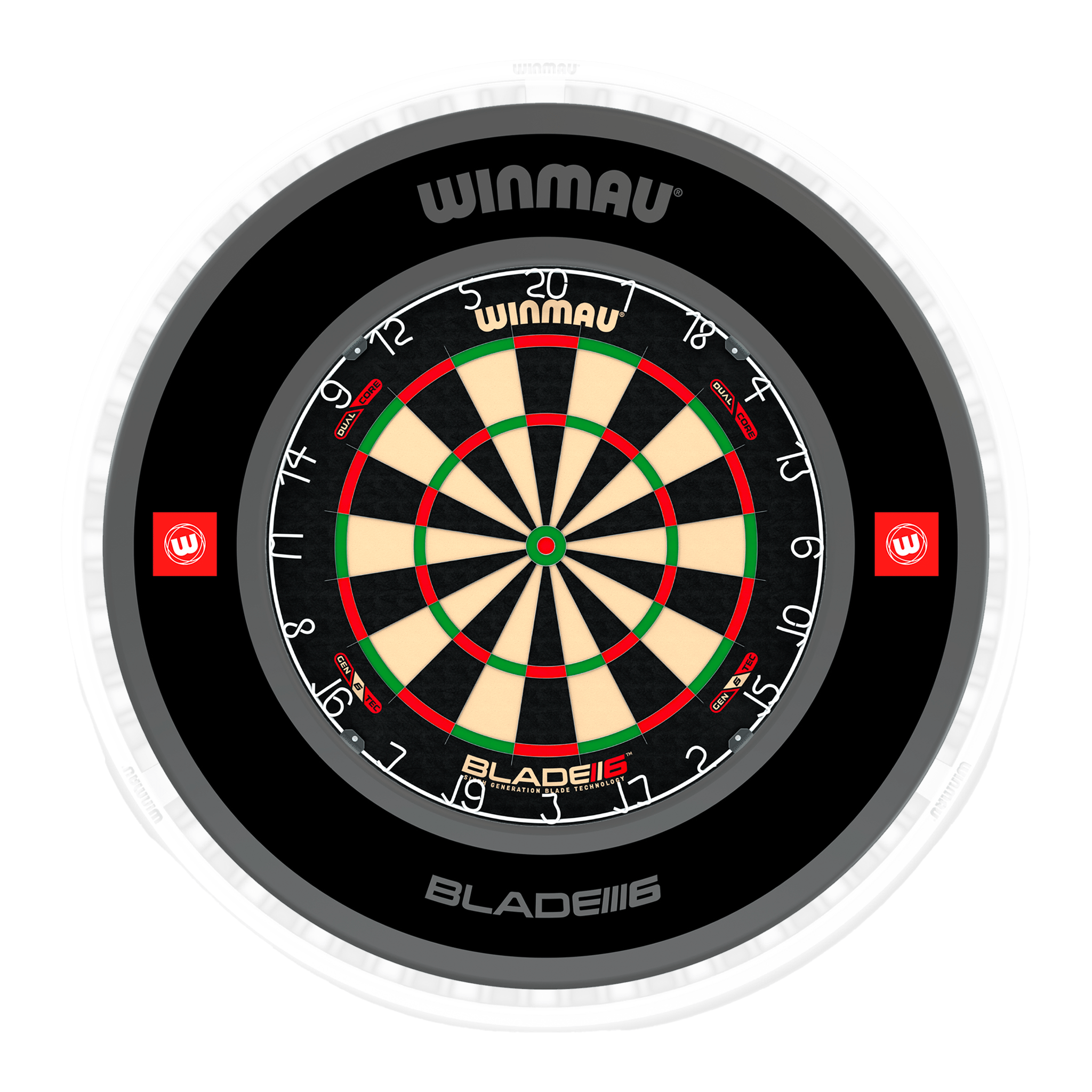 Blade 6 Dartboard, Surround & Ice White Plasma Light Bundle