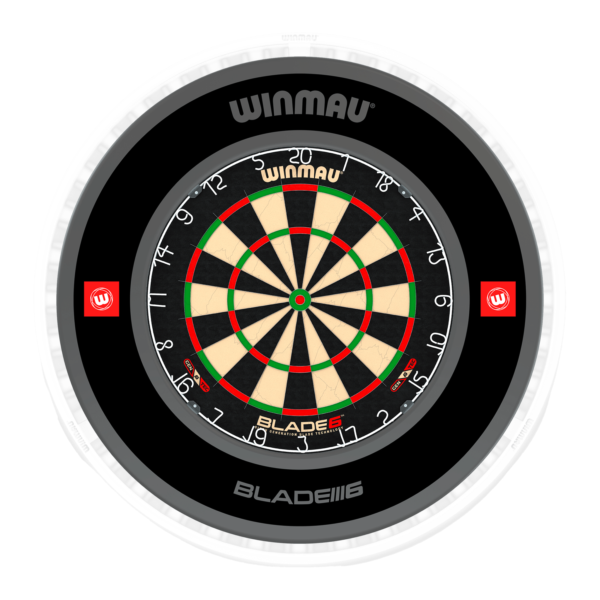 Blade 6 Dartboard, Surround & Ice White Plasma Light Bundle