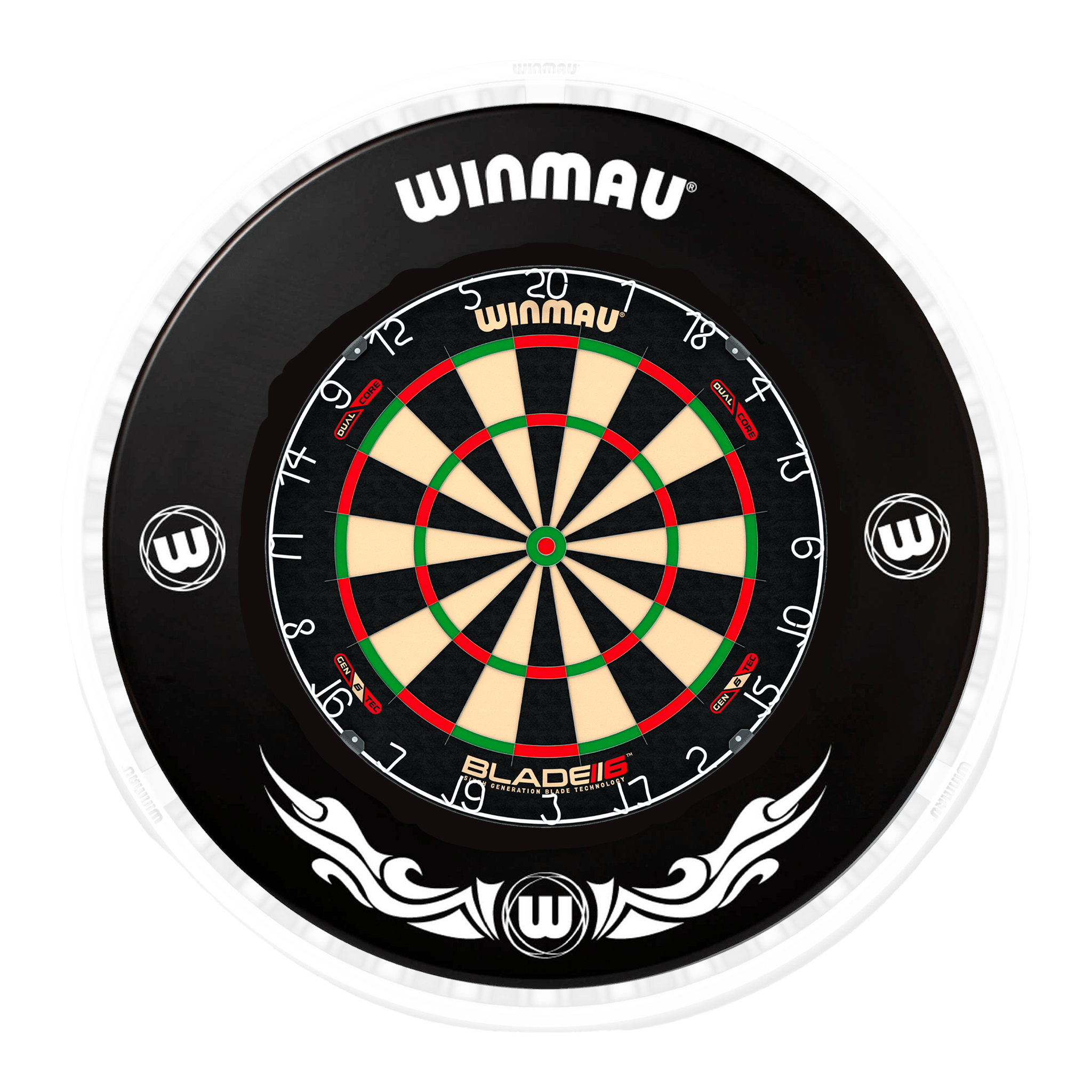 Blade 6 Dartboard, Surround & Ice White Plasma Light Bundle