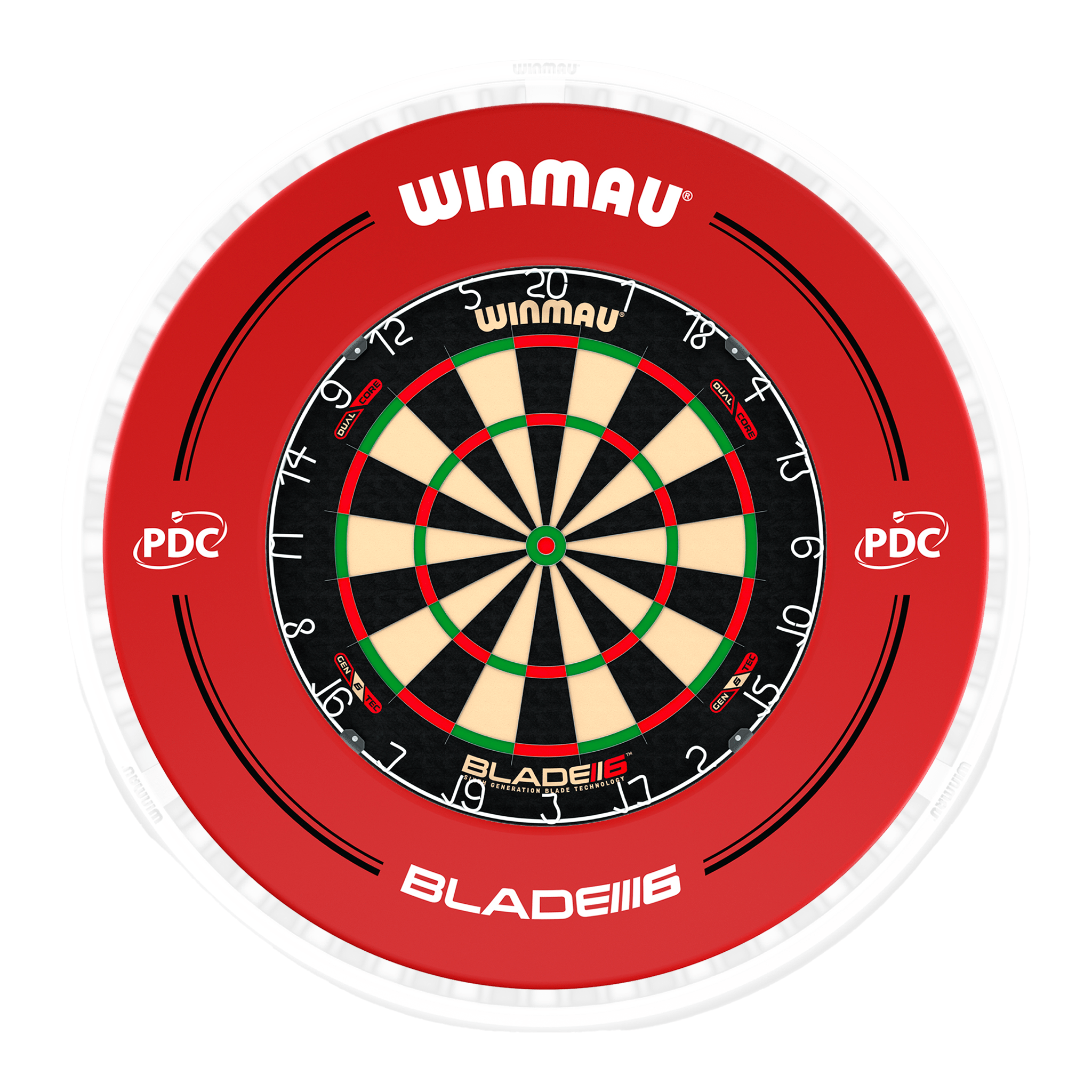 Blade 6 Dartboard, Surround & Ice White Plasma Light Bundle
