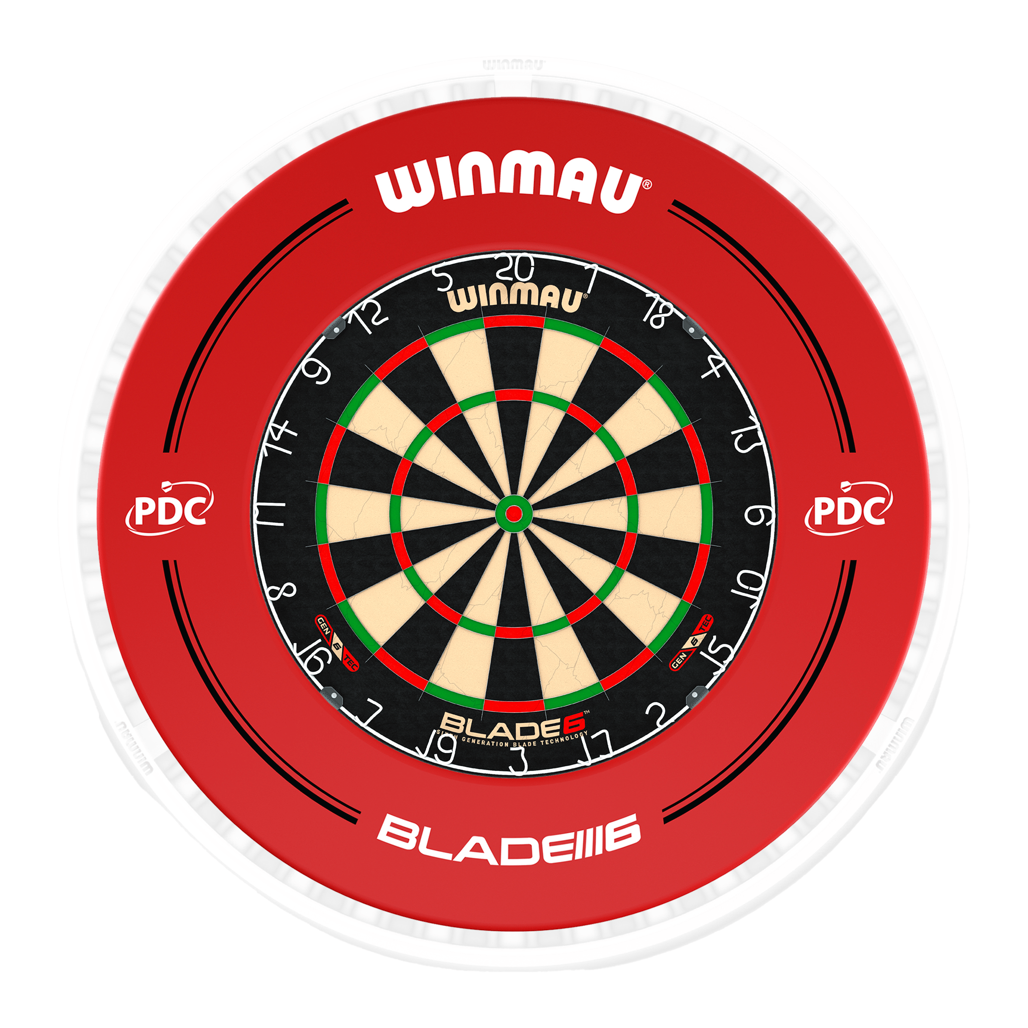 Blade 6 Dartboard, Surround & Ice White Plasma Light Bundle