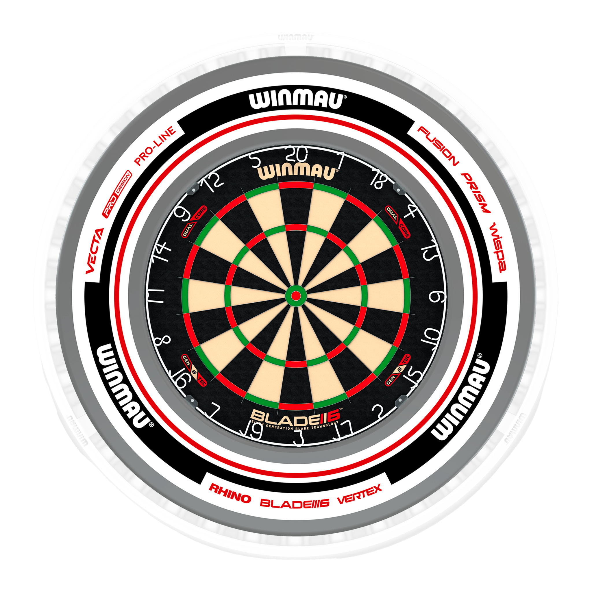 Blade 6 Dartboard, Surround & Ice White Plasma Light Bundle