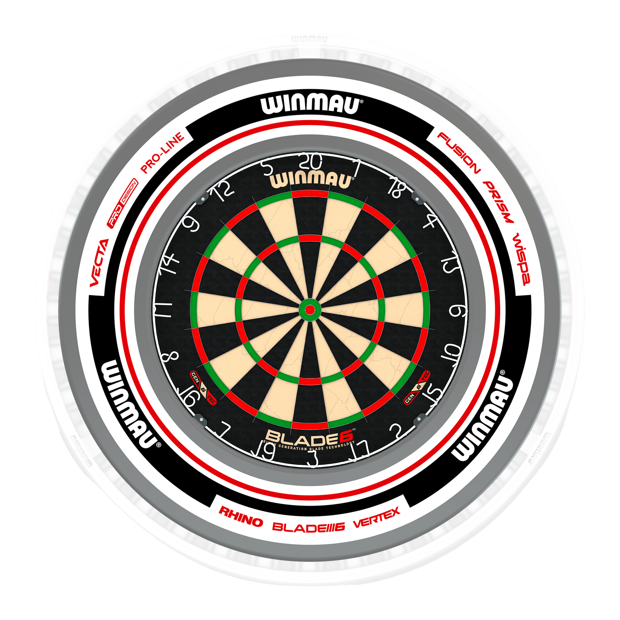 Blade 6 Dartboard, Surround & Ice White Plasma Light Bundle