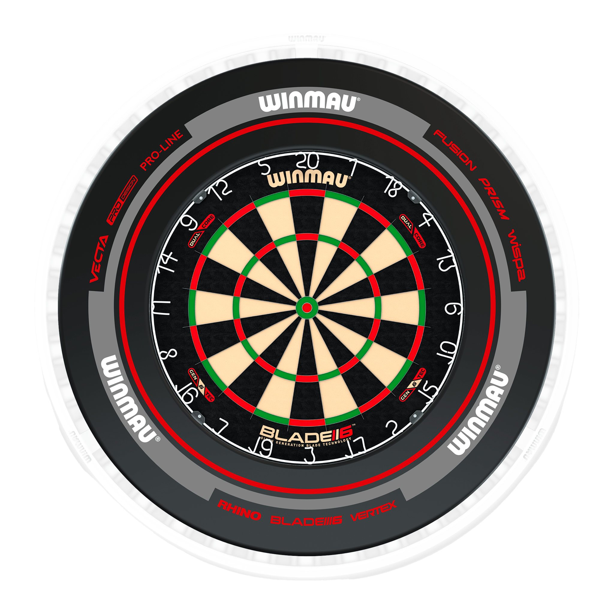 Blade 6 Dartboard, Surround & Ice White Plasma Light Bundle