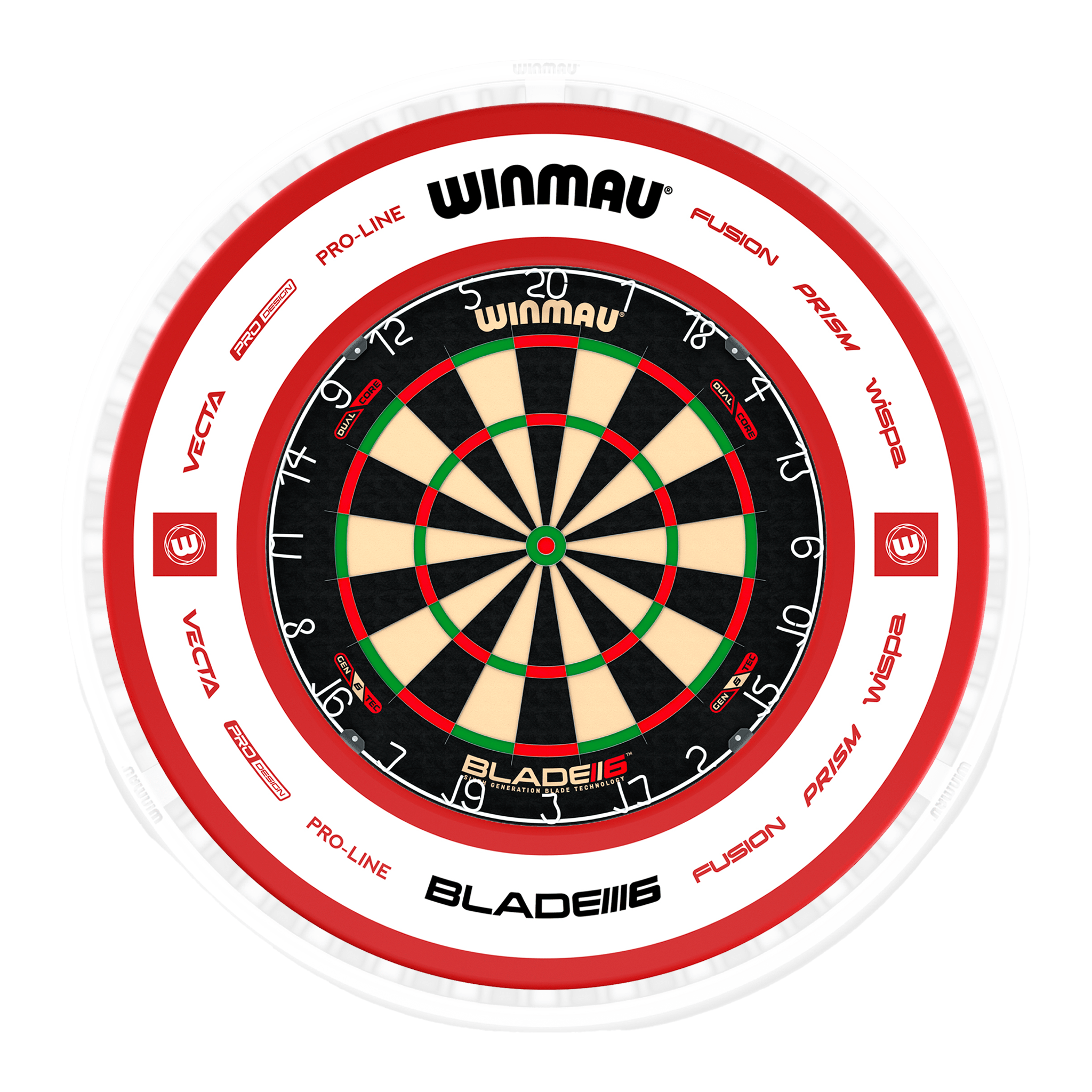 Blade 6 Dartboard, Surround & Ice White Plasma Light Bundle