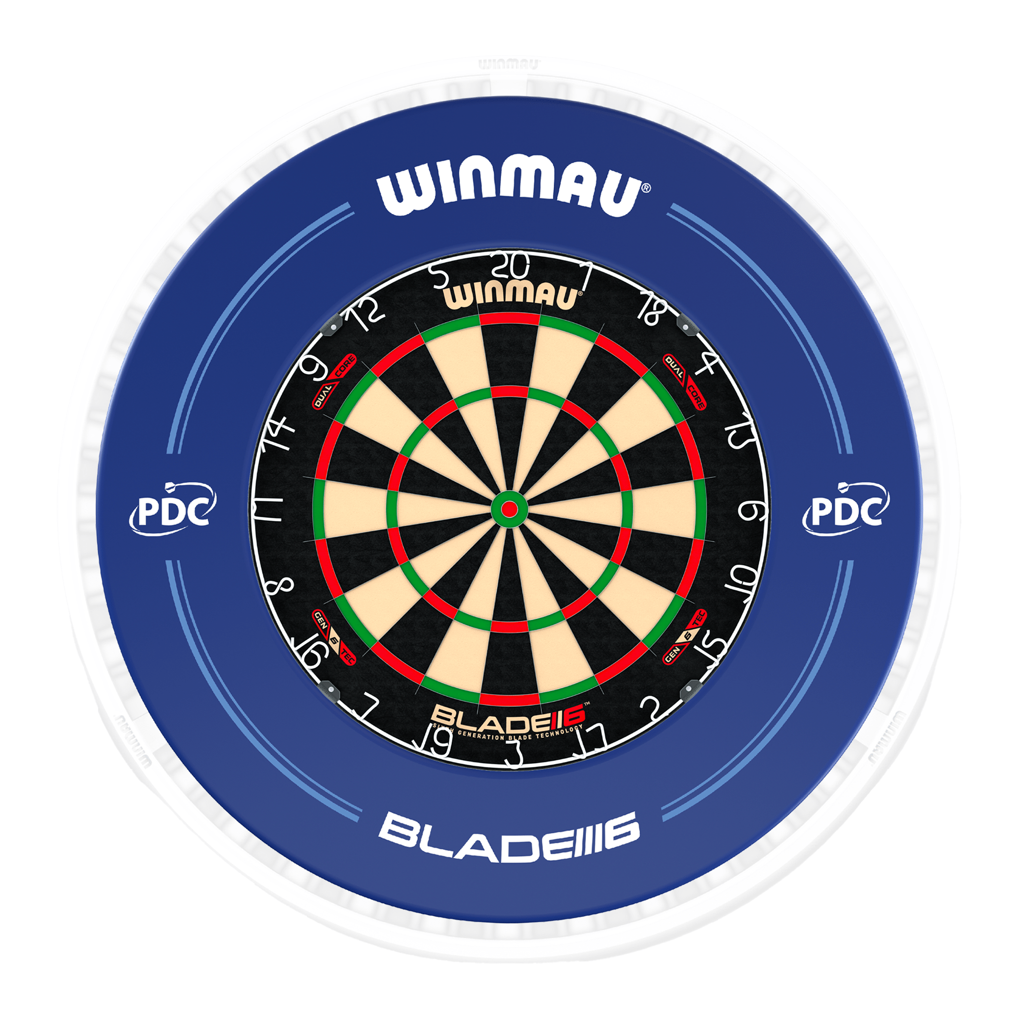 Blade 6 Dartboard, Surround & Ice White Plasma Light Bundle