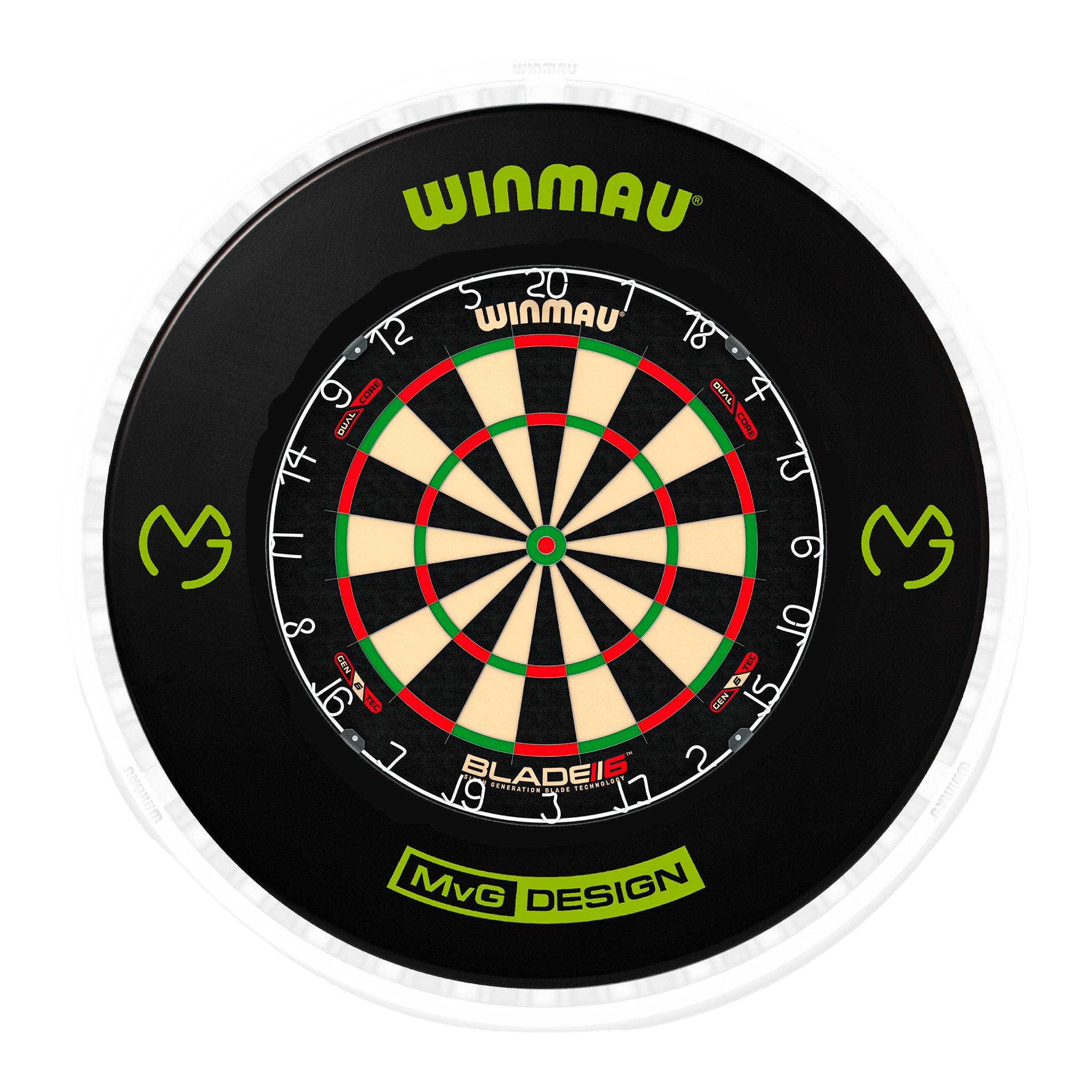 Blade 6 Dartboard, Surround & Ice White Plasma Light Bundle