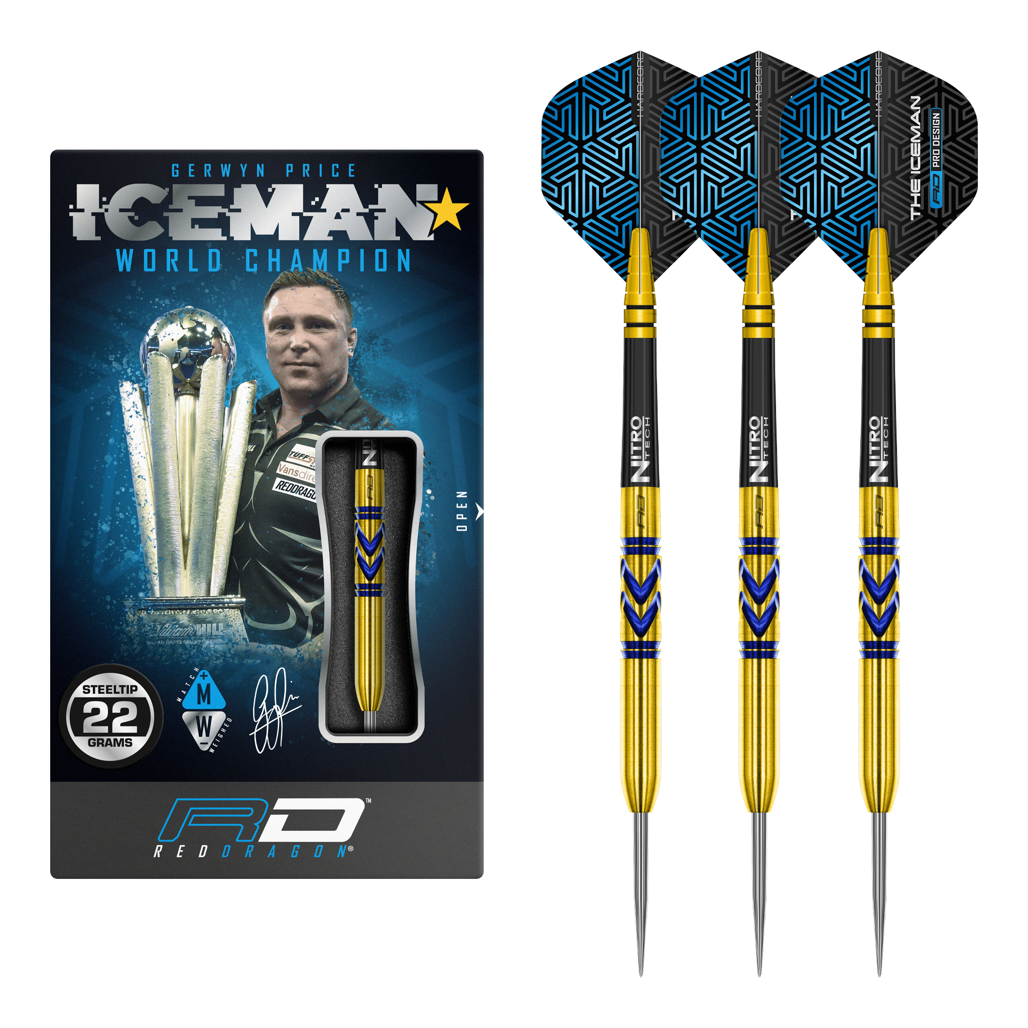 Gerwyn Price Avalanche Gold - 90% Tungsten Steel Tip Darts