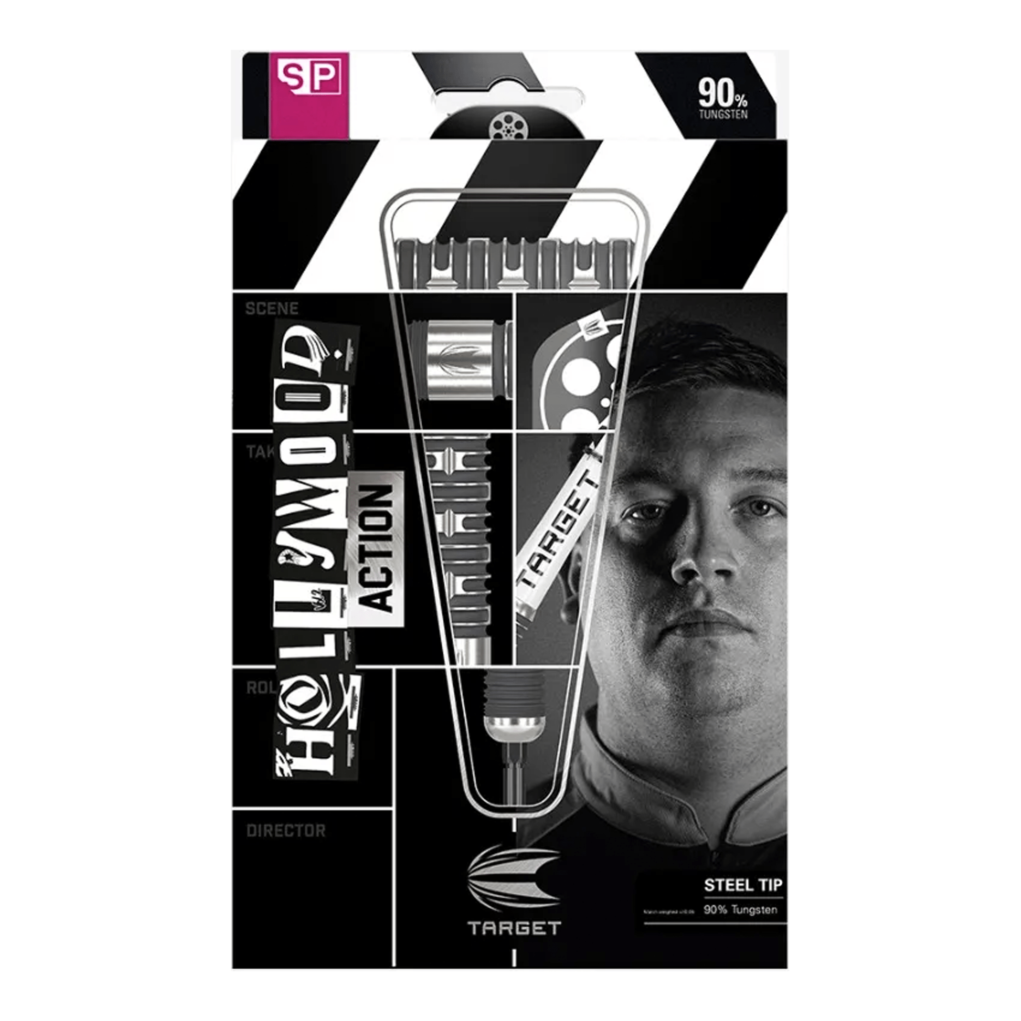 Chris Dobey Hollywood Action Swiss Point - 90% Tungsten Steel Tip Darts
