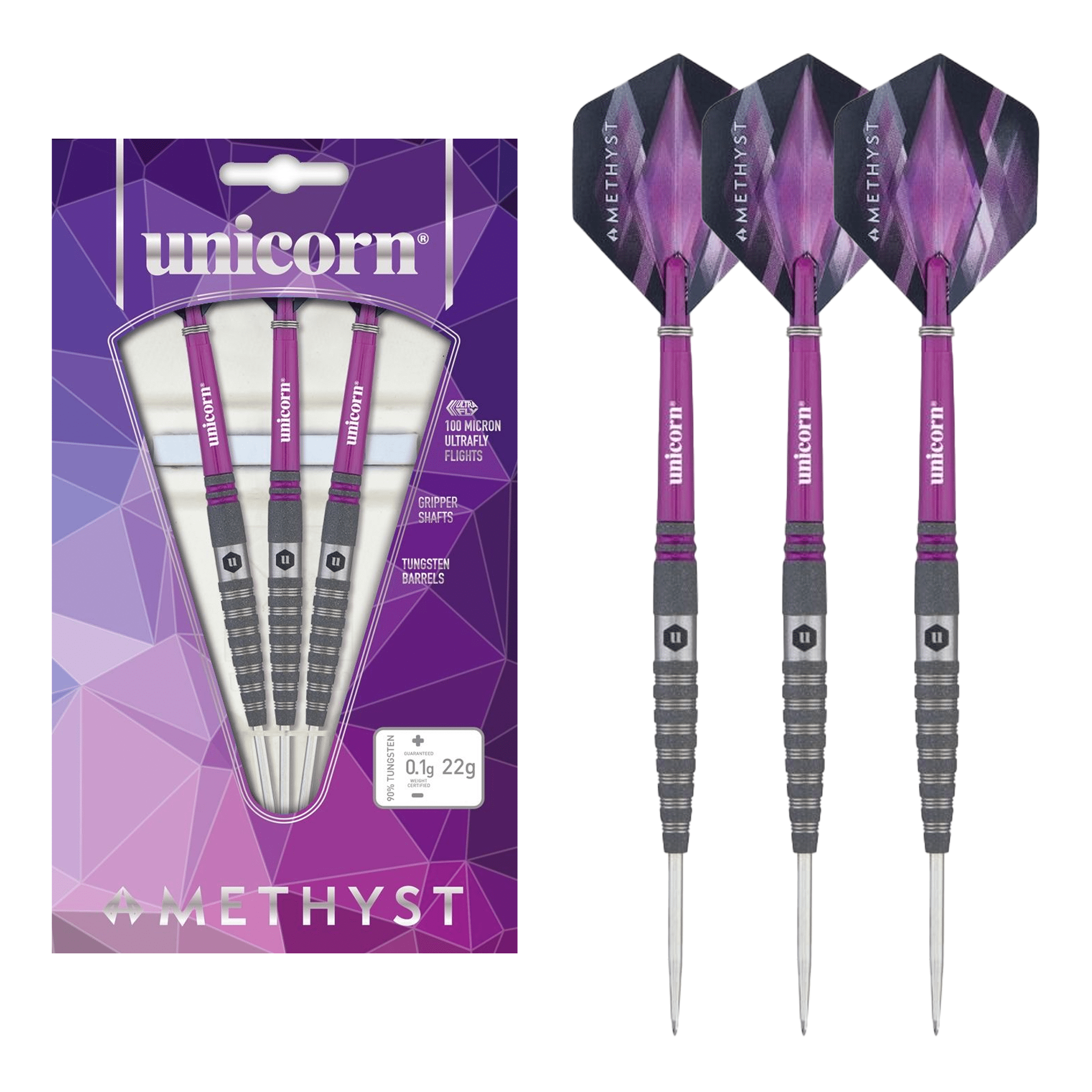 Amethyst 4 - 90% Tungsten Steel Tip Darts