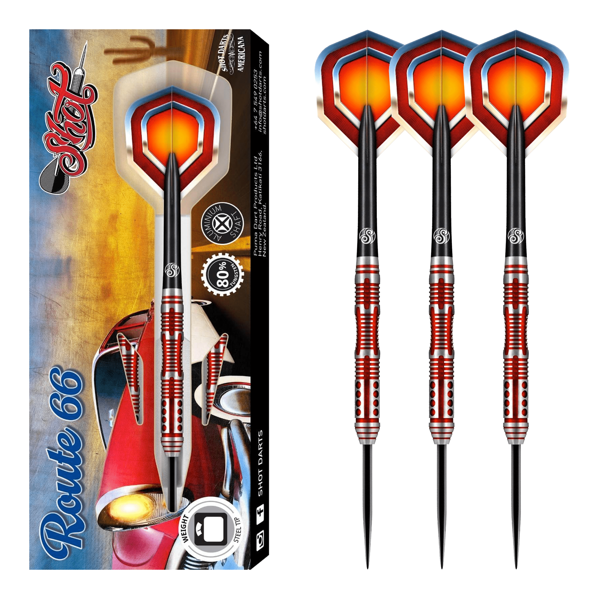 Americana Route 66 - 80% Tungsten Steel Tip Darts