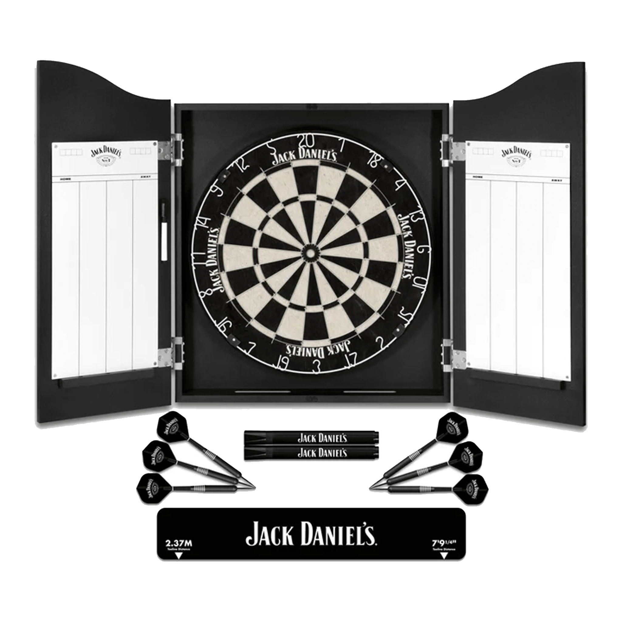 JD Logo Dartboard, Cabinet & Darts - Complete Darts Set