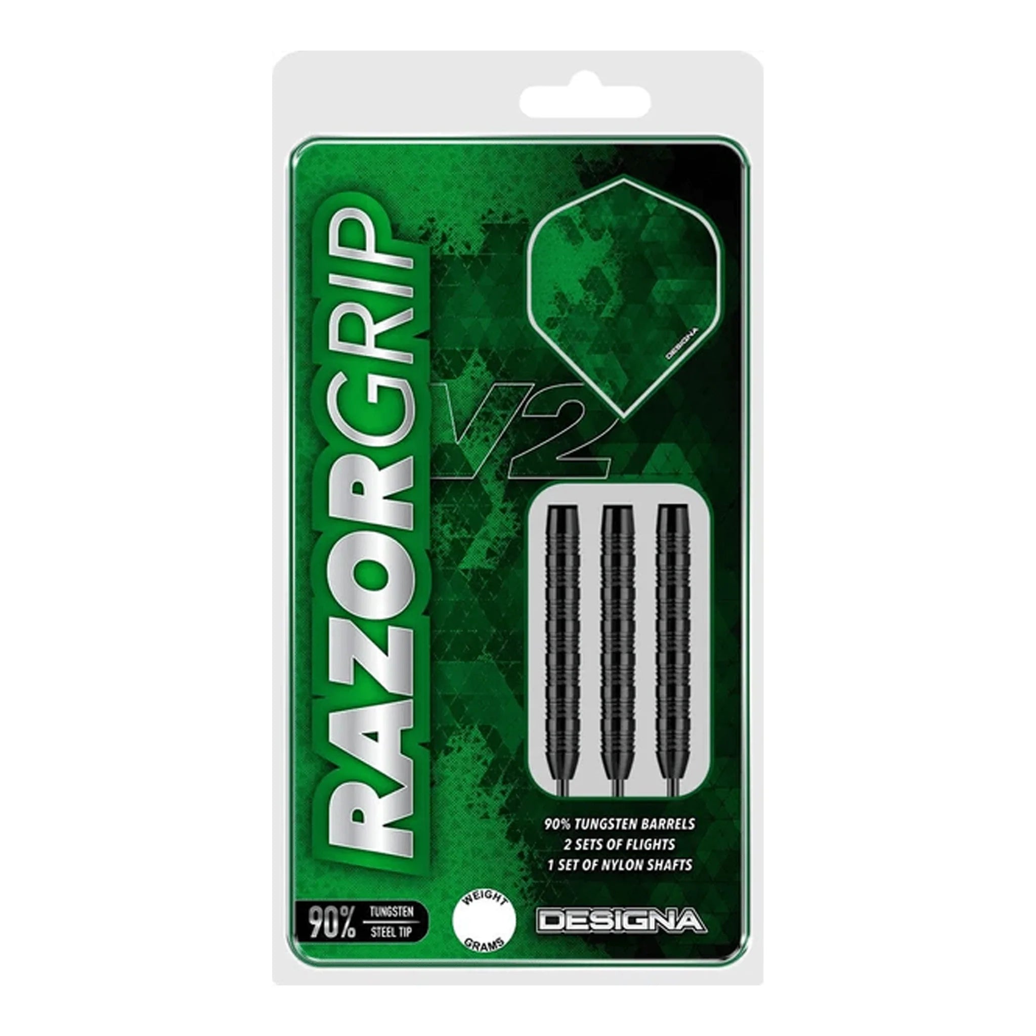 Razor Grip V2 M2 Black - 90% Tungsten Steel Tip Darts