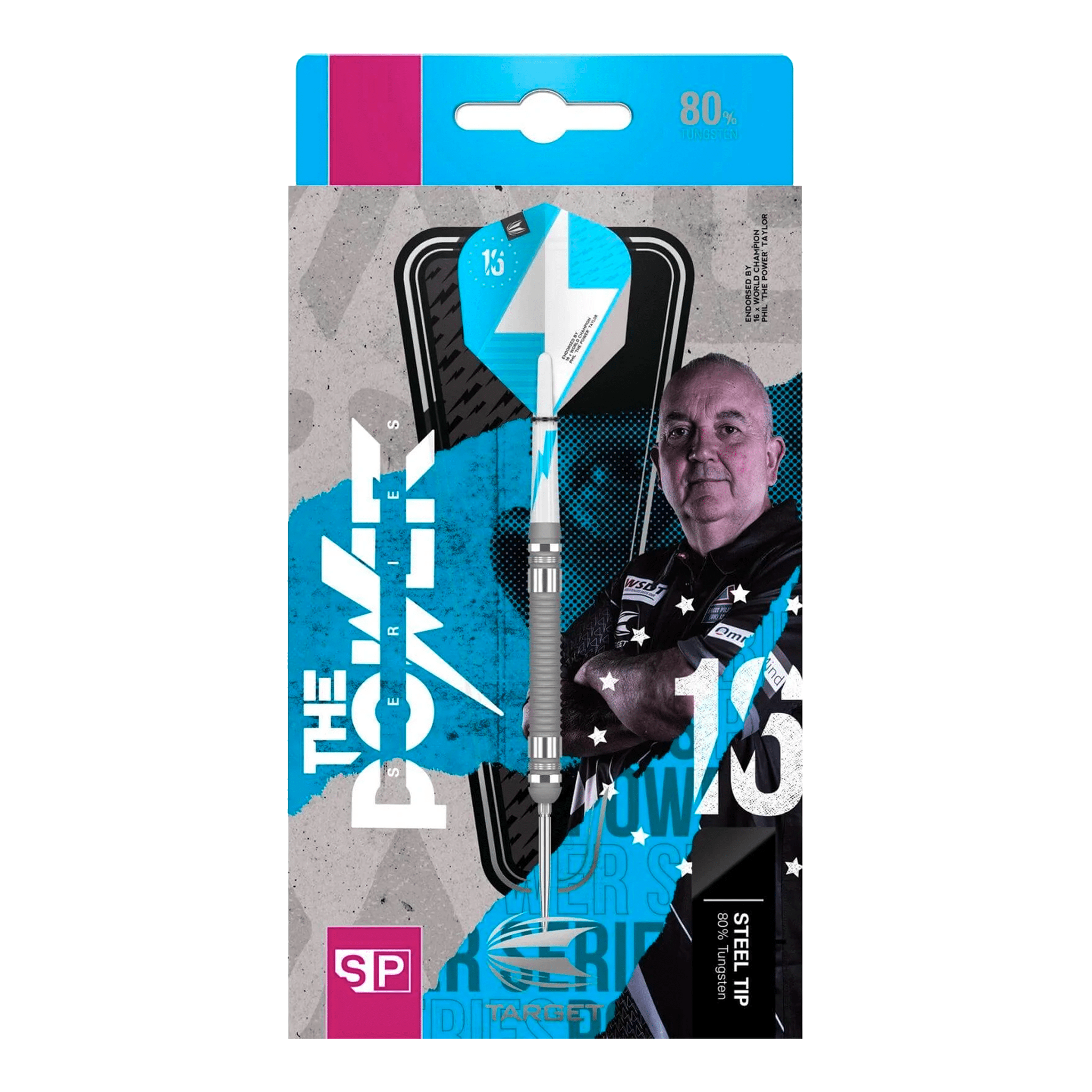 Phil Taylor Power Series Silver Swiss Point - 80% Tungsten Steel Tip Darts