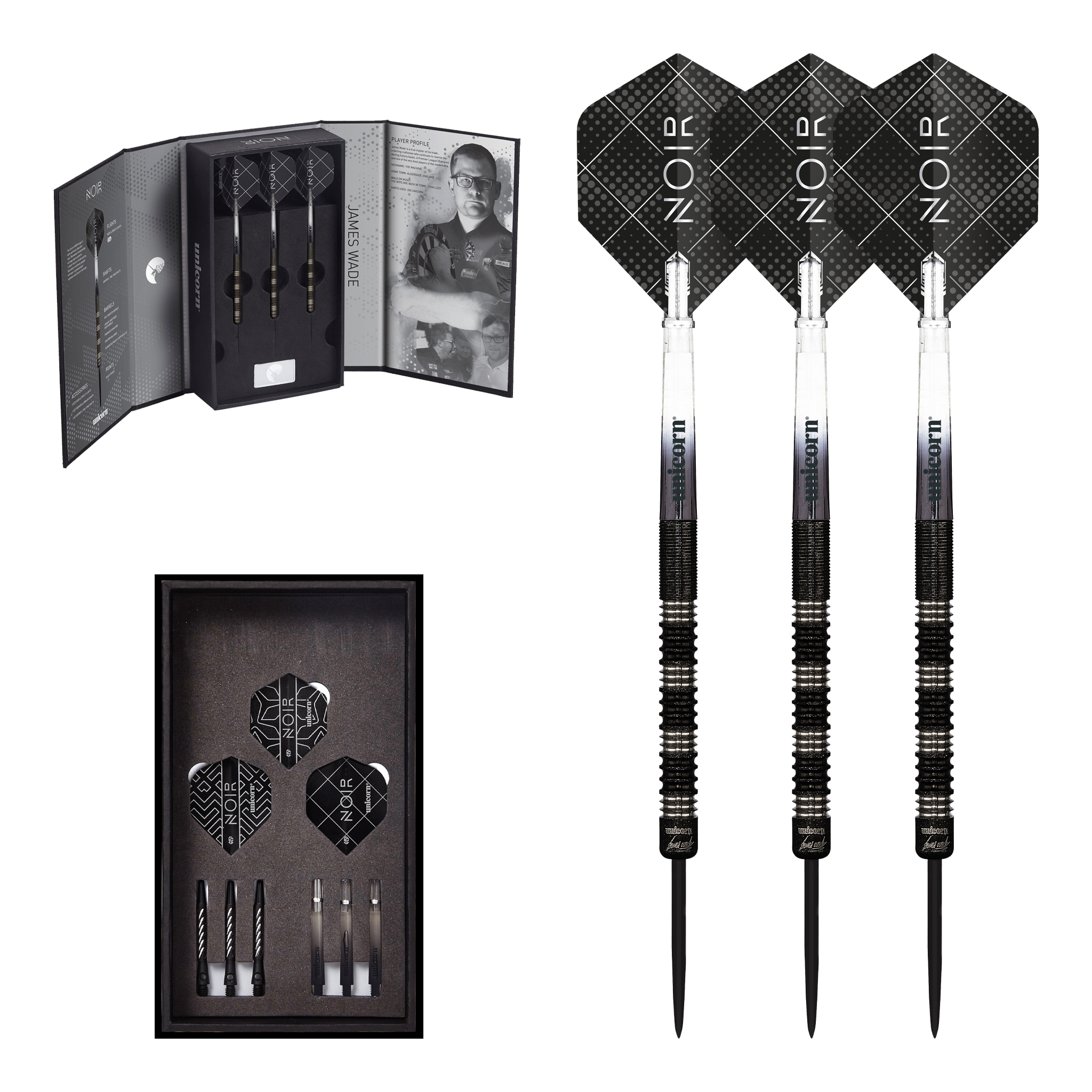 James Wade Noir - 90% Tungsten Steel Tip Darts