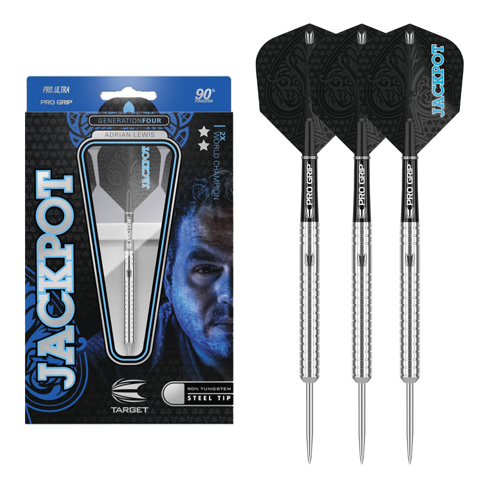 Adrian Lewis Gen 4 - 90% Tungsten Nickel Tip Darts