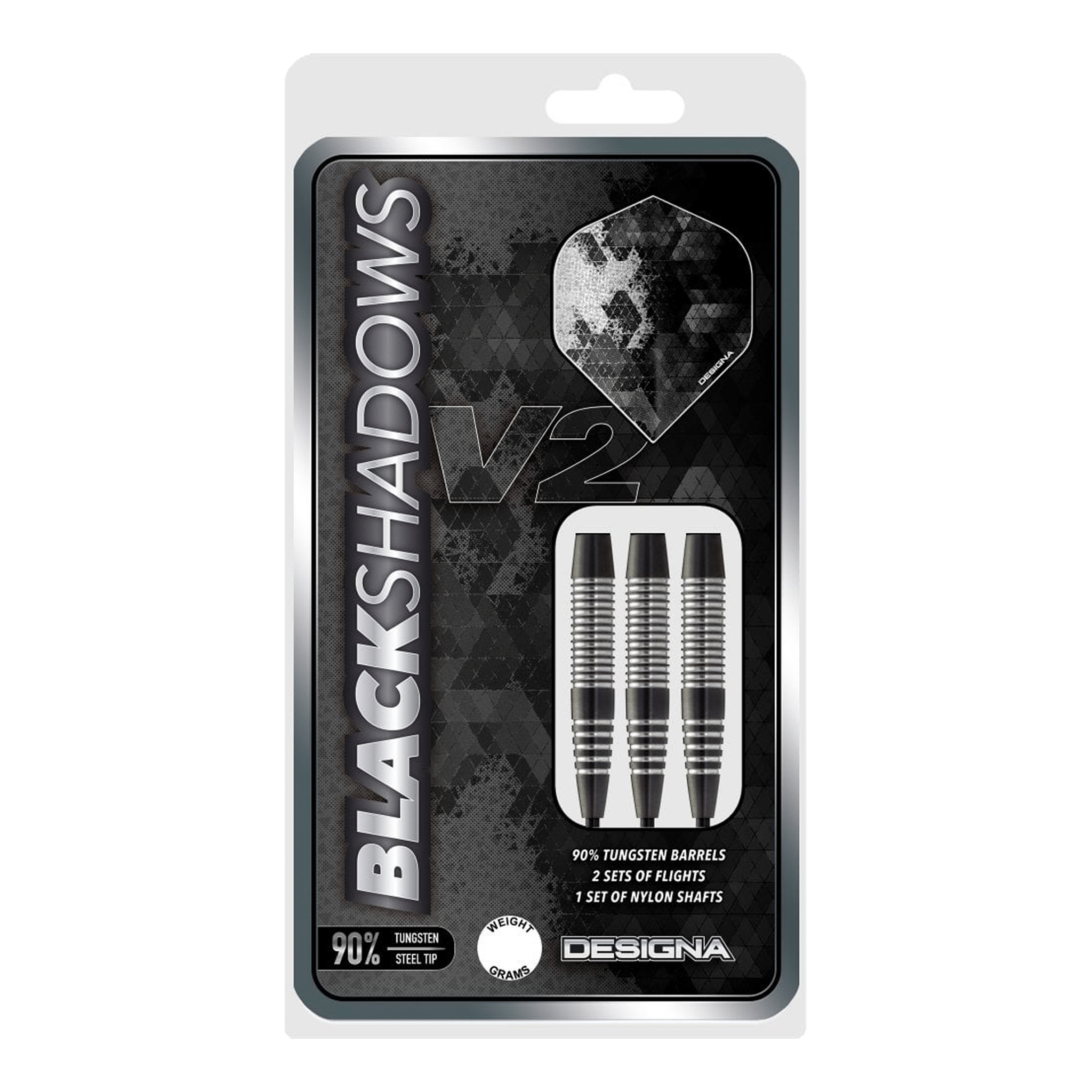 Black Shadow V2 M3 - 90% Tungsten Steel Tip Darts