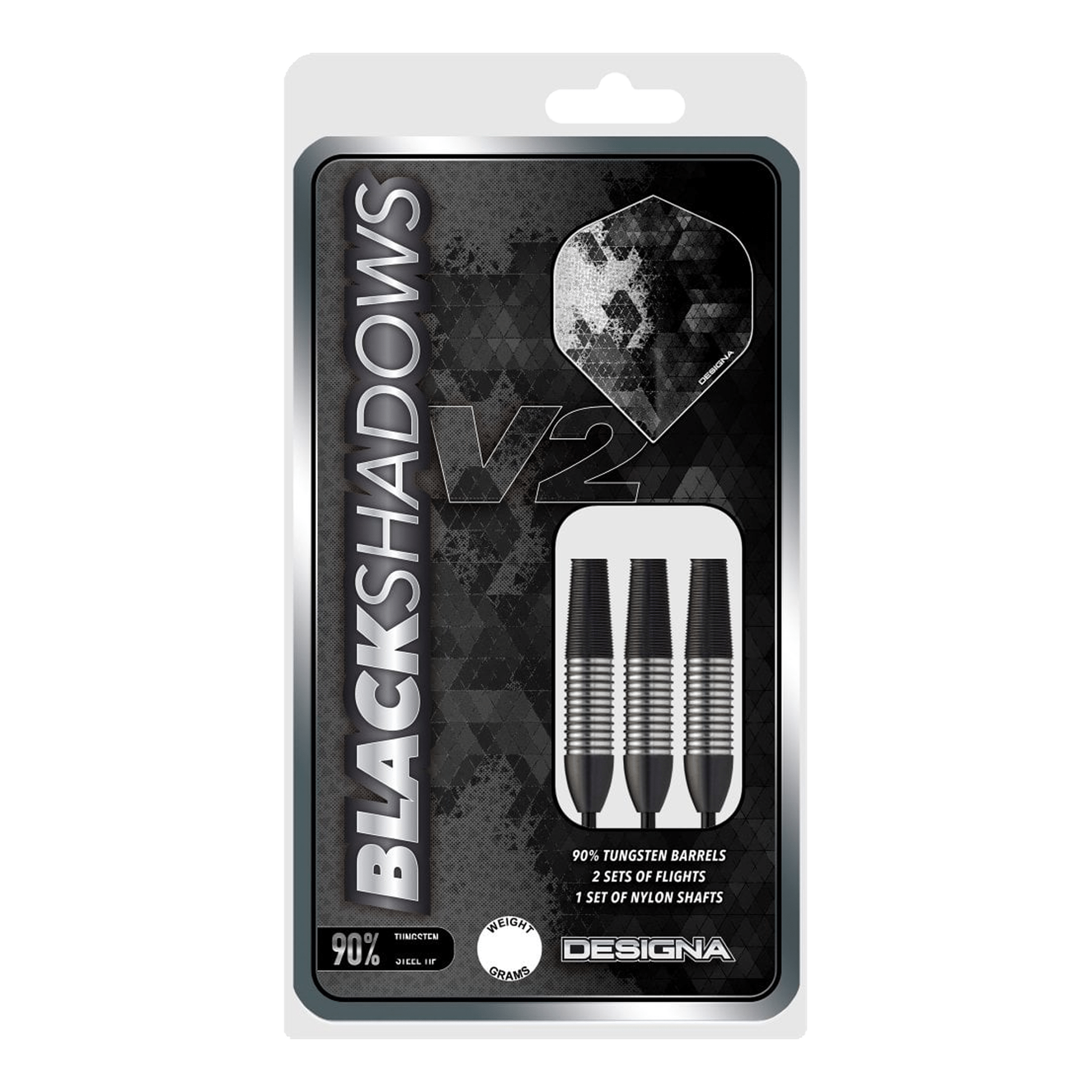 Black Shadow V2 M2 - 90% Tungsten Steel Tip Darts
