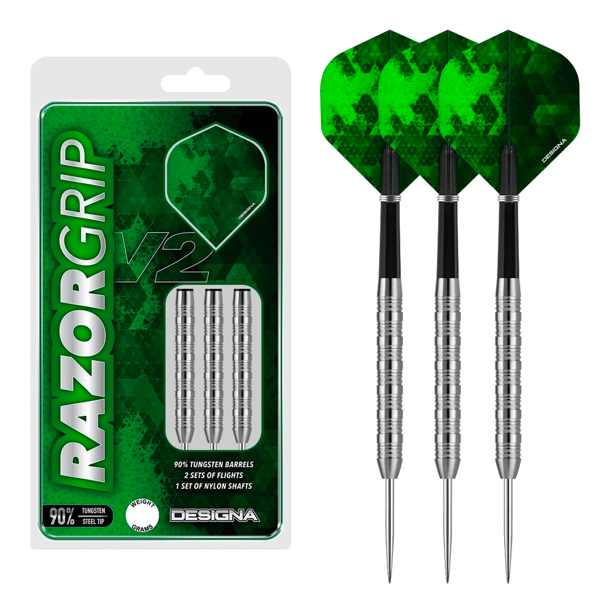 Razor Grip V2 M2 - 90% Tungsten Steel Tip Darts