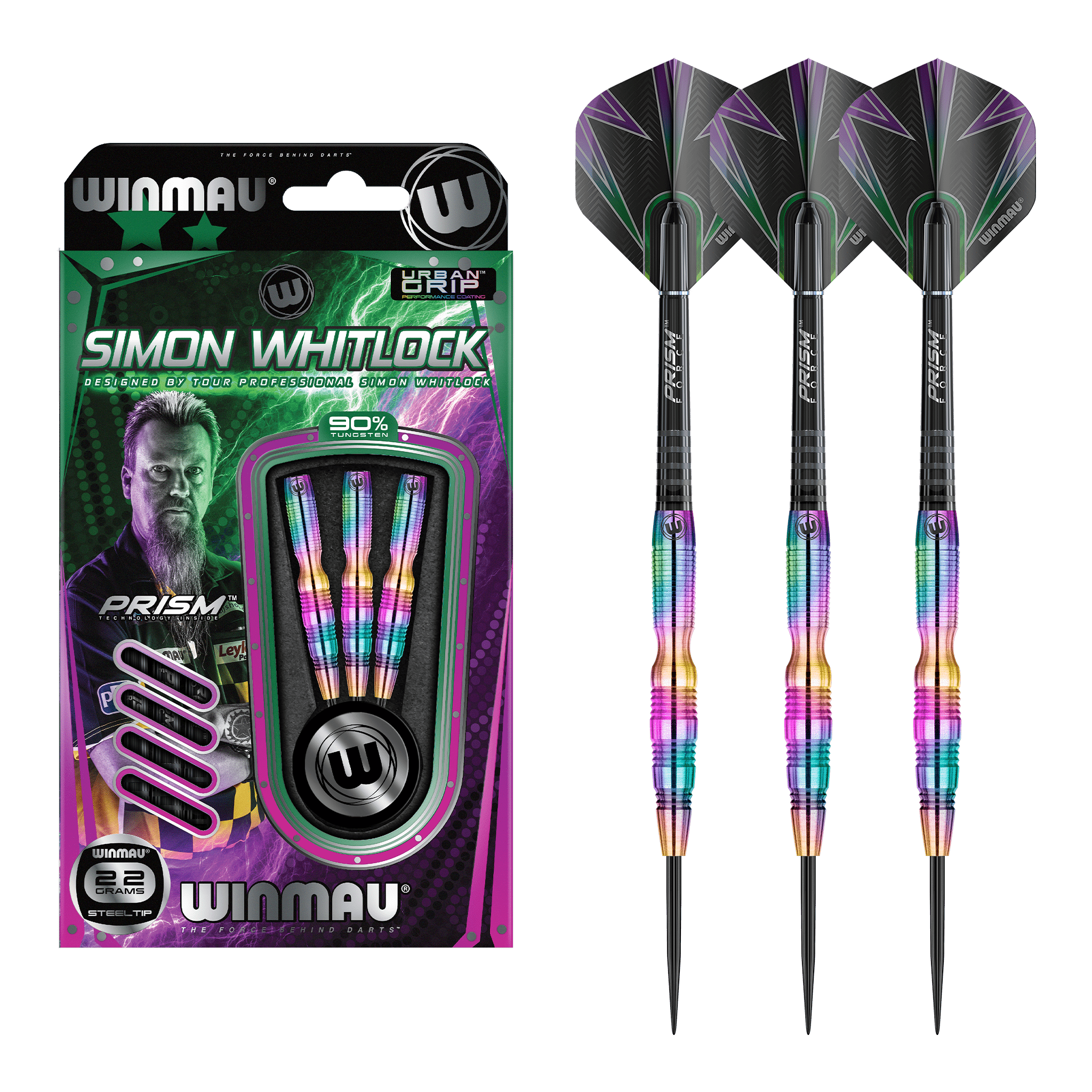 Simon Whitlock Urban Grip - 90% Tungsten Steel Tip Darts